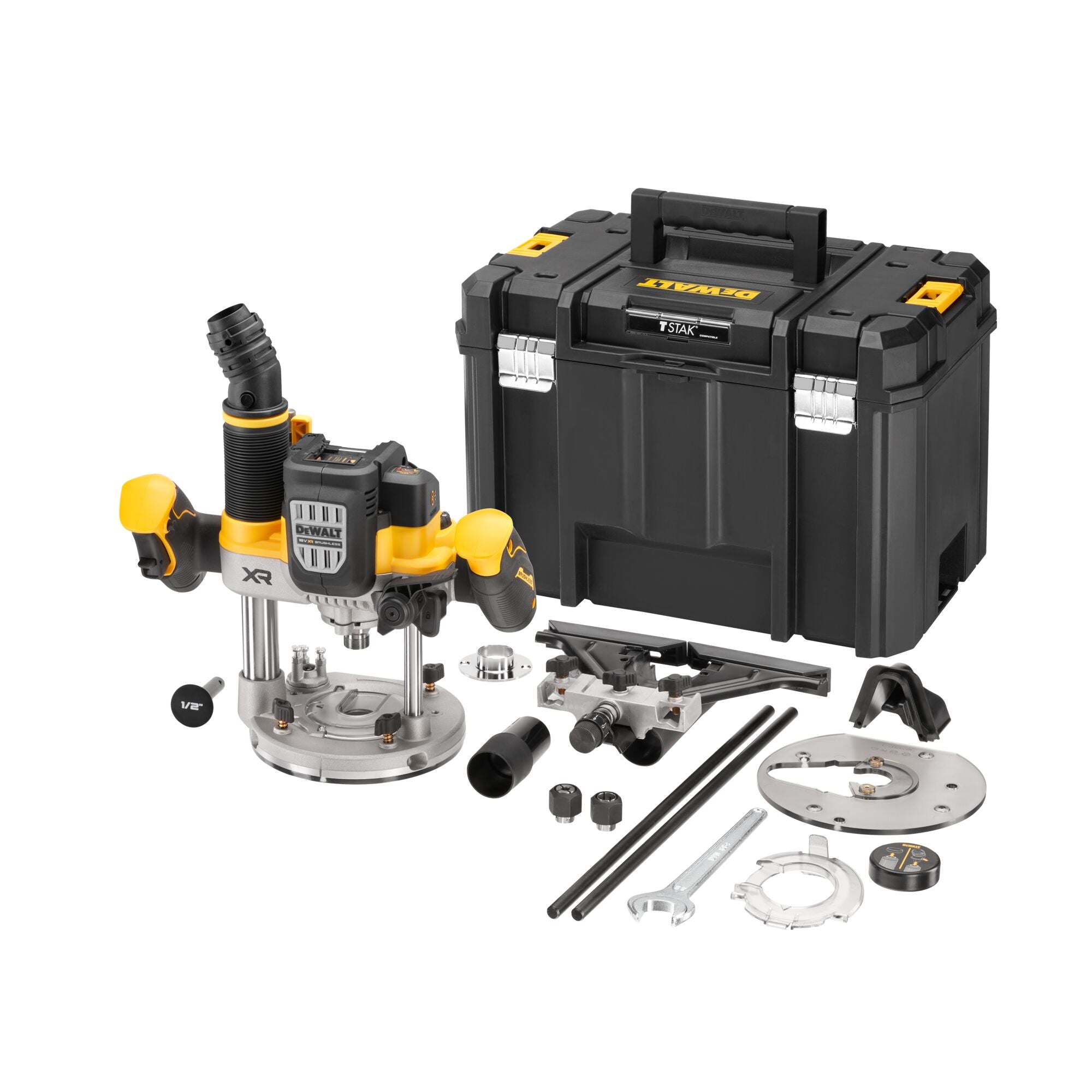 DEWALT 18V XR overfræser DCW620NT-XJ, 8 mm/12 mm