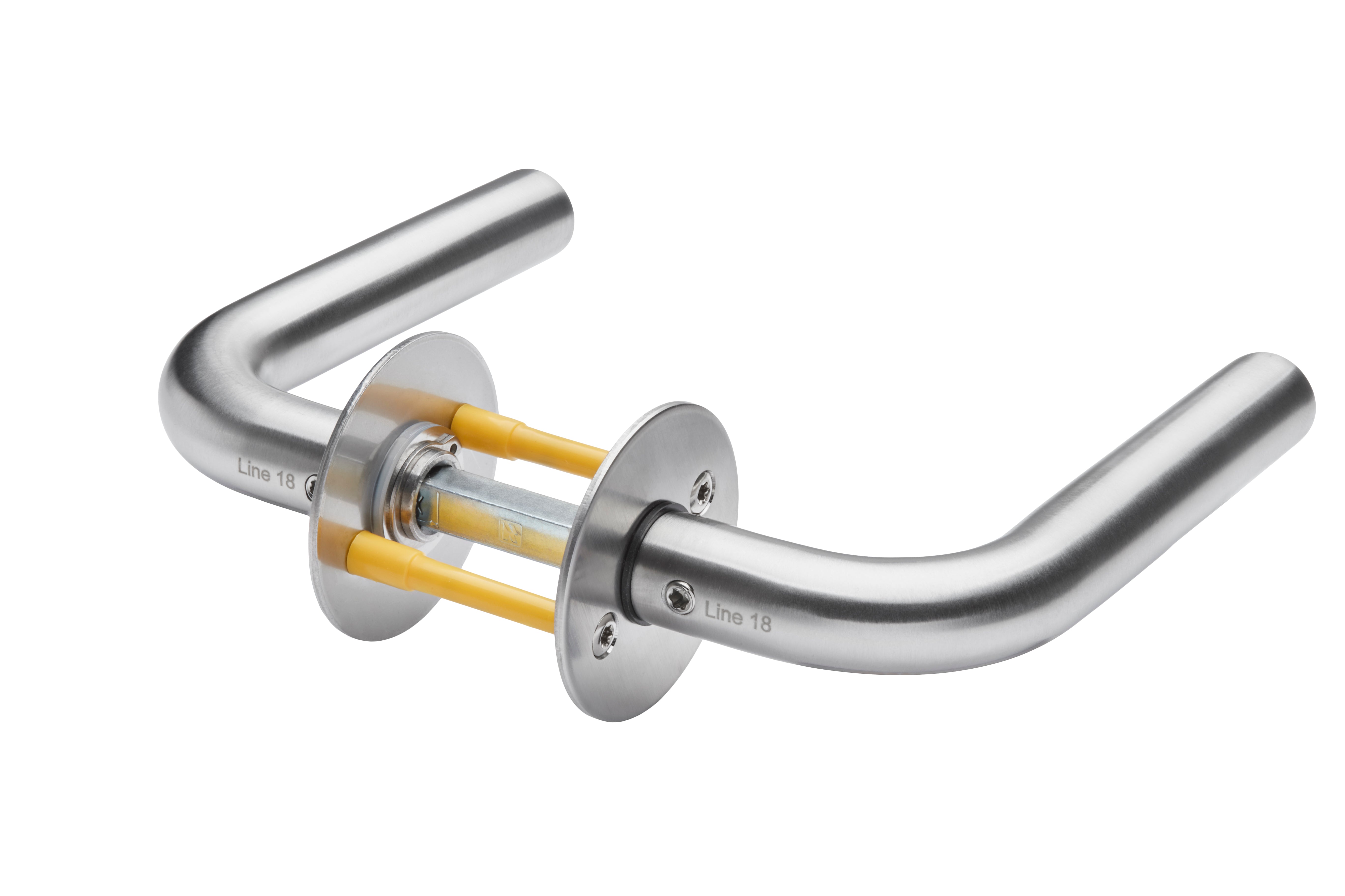 dørgreb l-form m/ros 58-82 l18