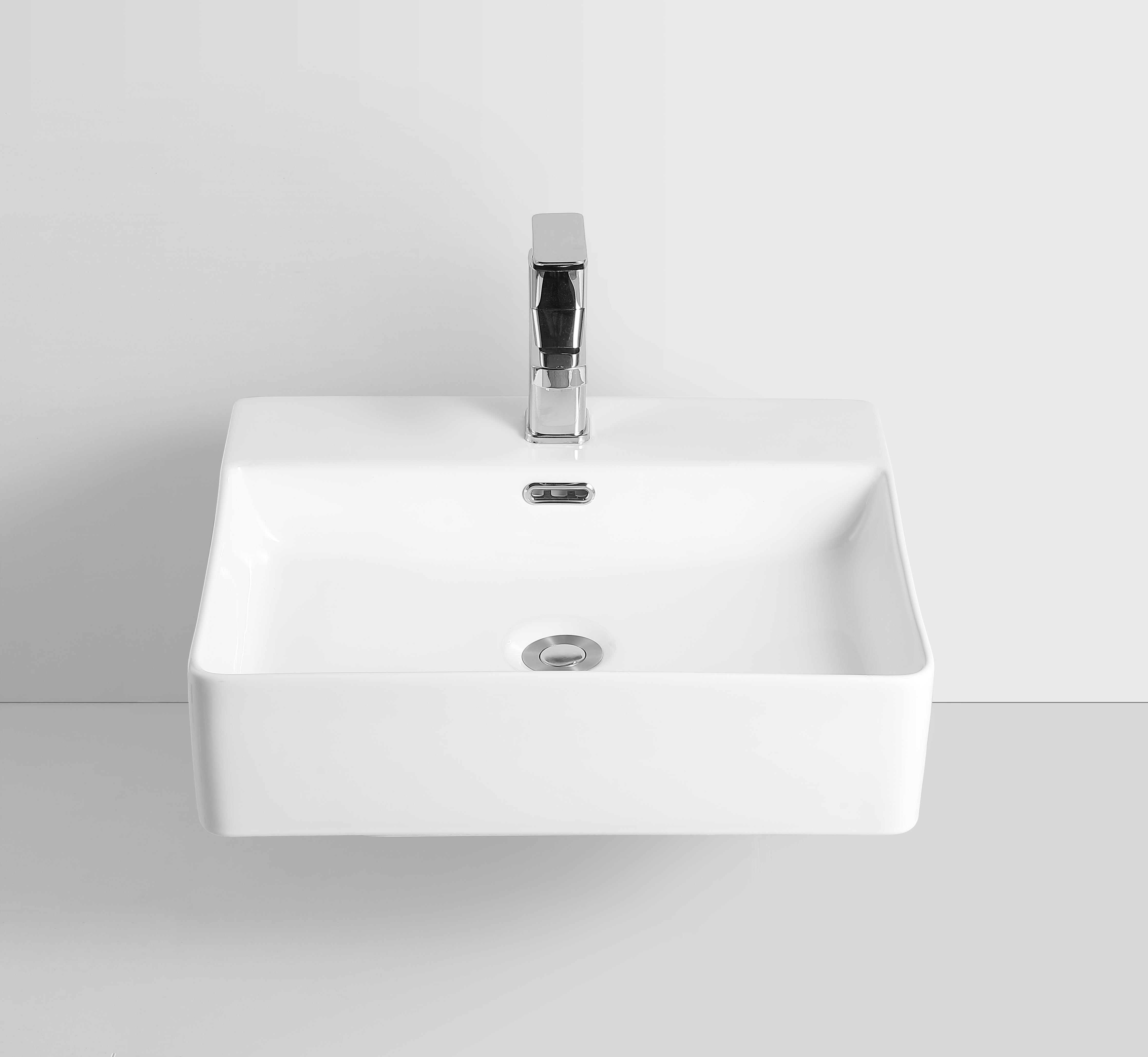 Lavabo Boxo 500 porcelænshåndvask med hanehul, hvid