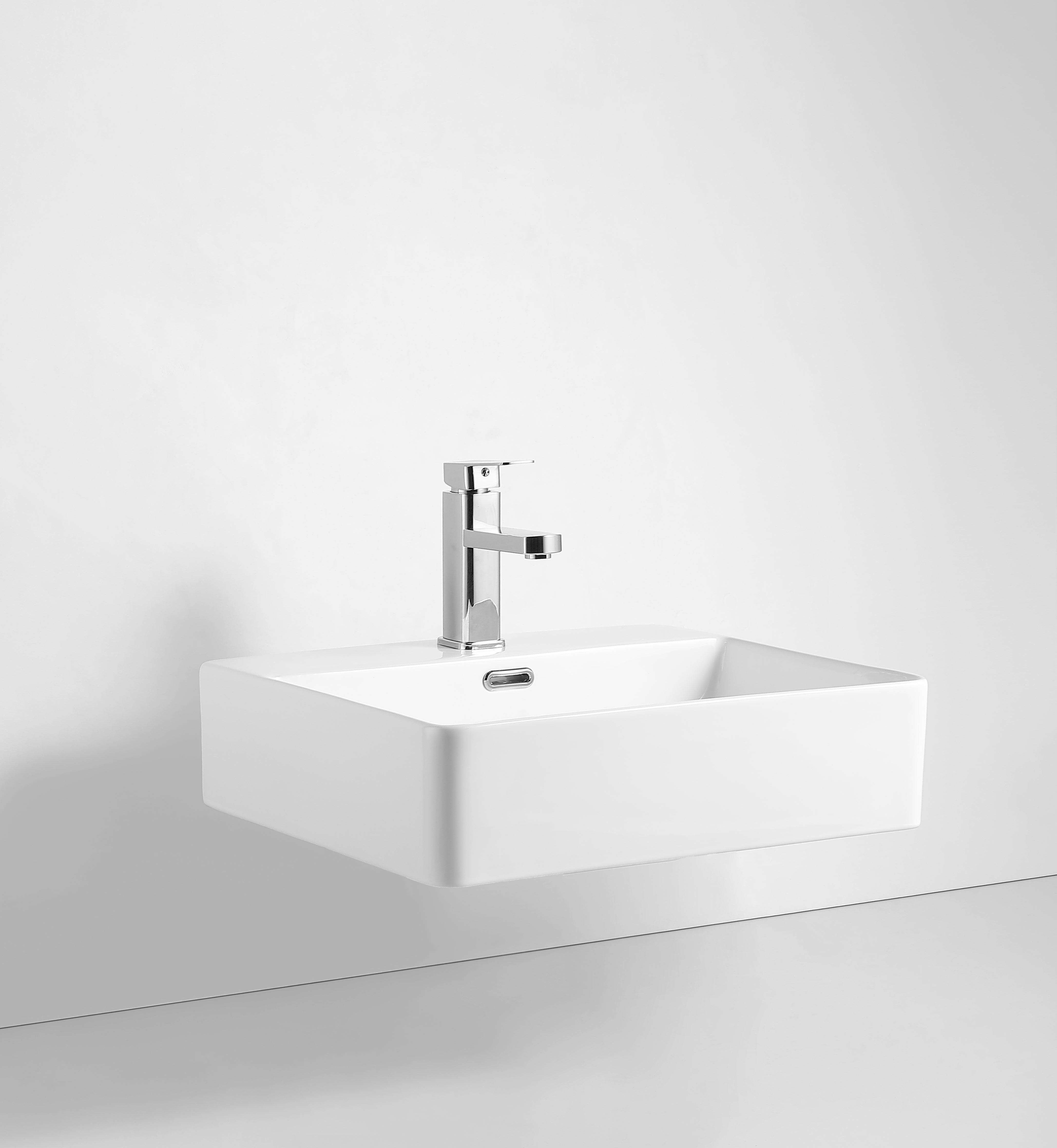 Lavabo Boxo 500 porcelænshåndvask med hanehul, hvid