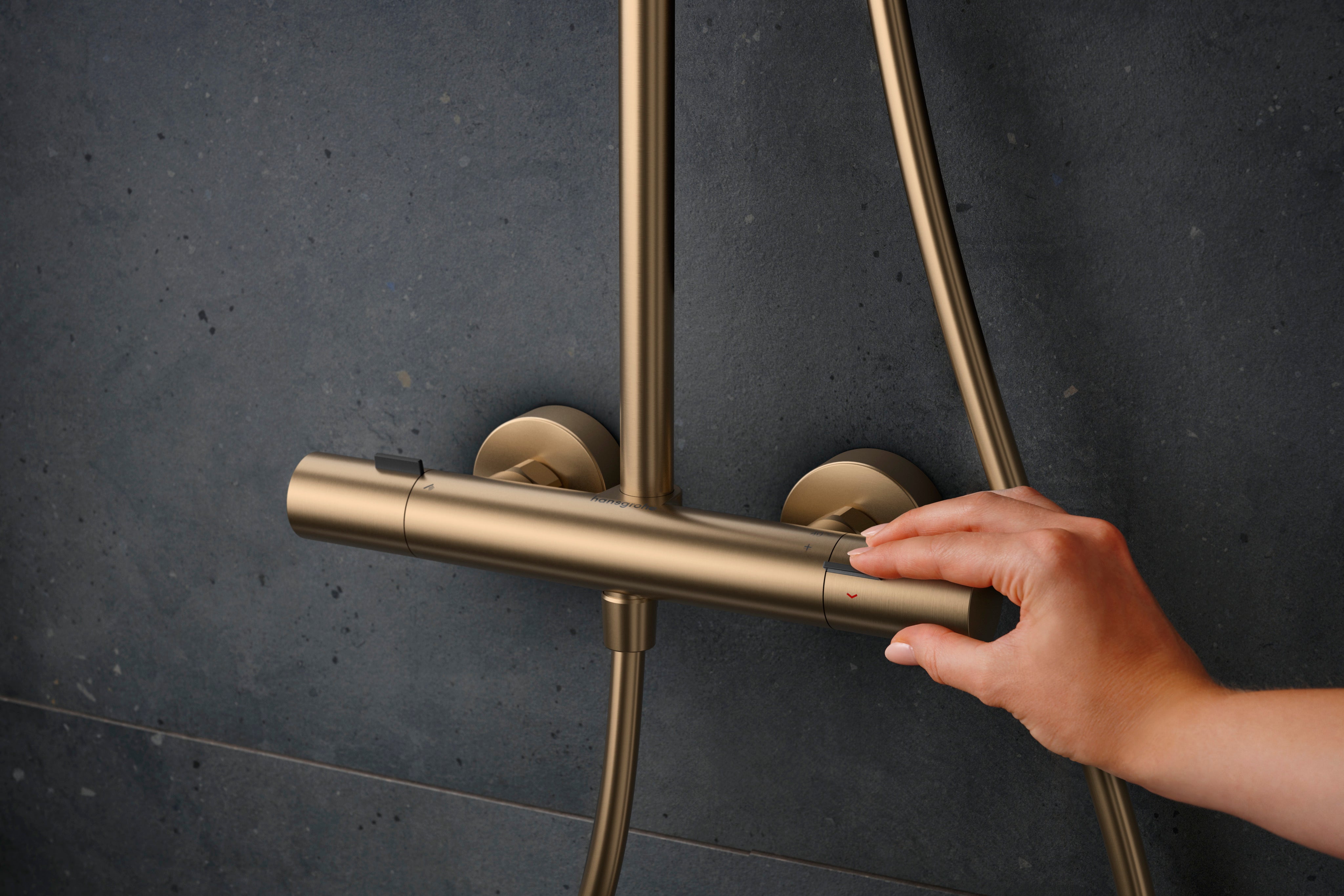 Hansgrohe Pulsify S Puro showerpipe EcoSmart m håndb, børstet b