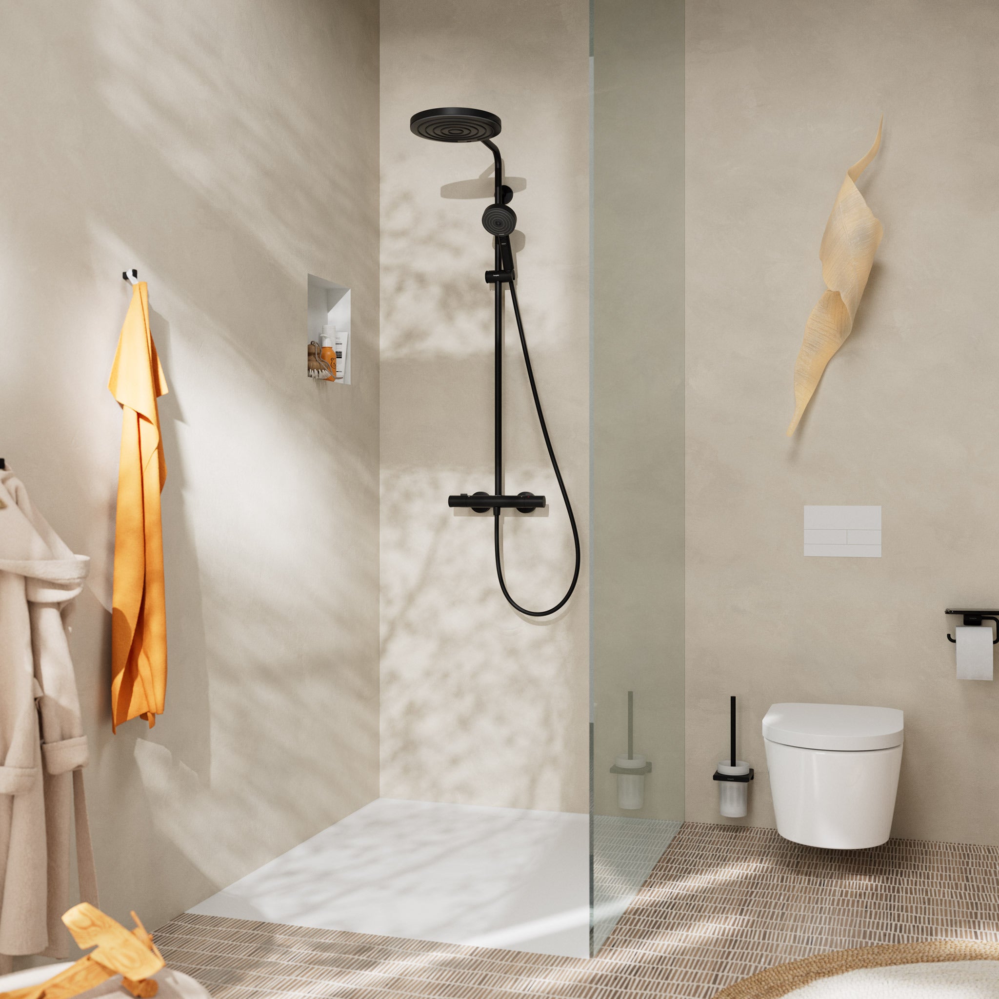 Hansgrohe Pulsify S Puro showerpipe EcoSmart med håndb, mat sort
