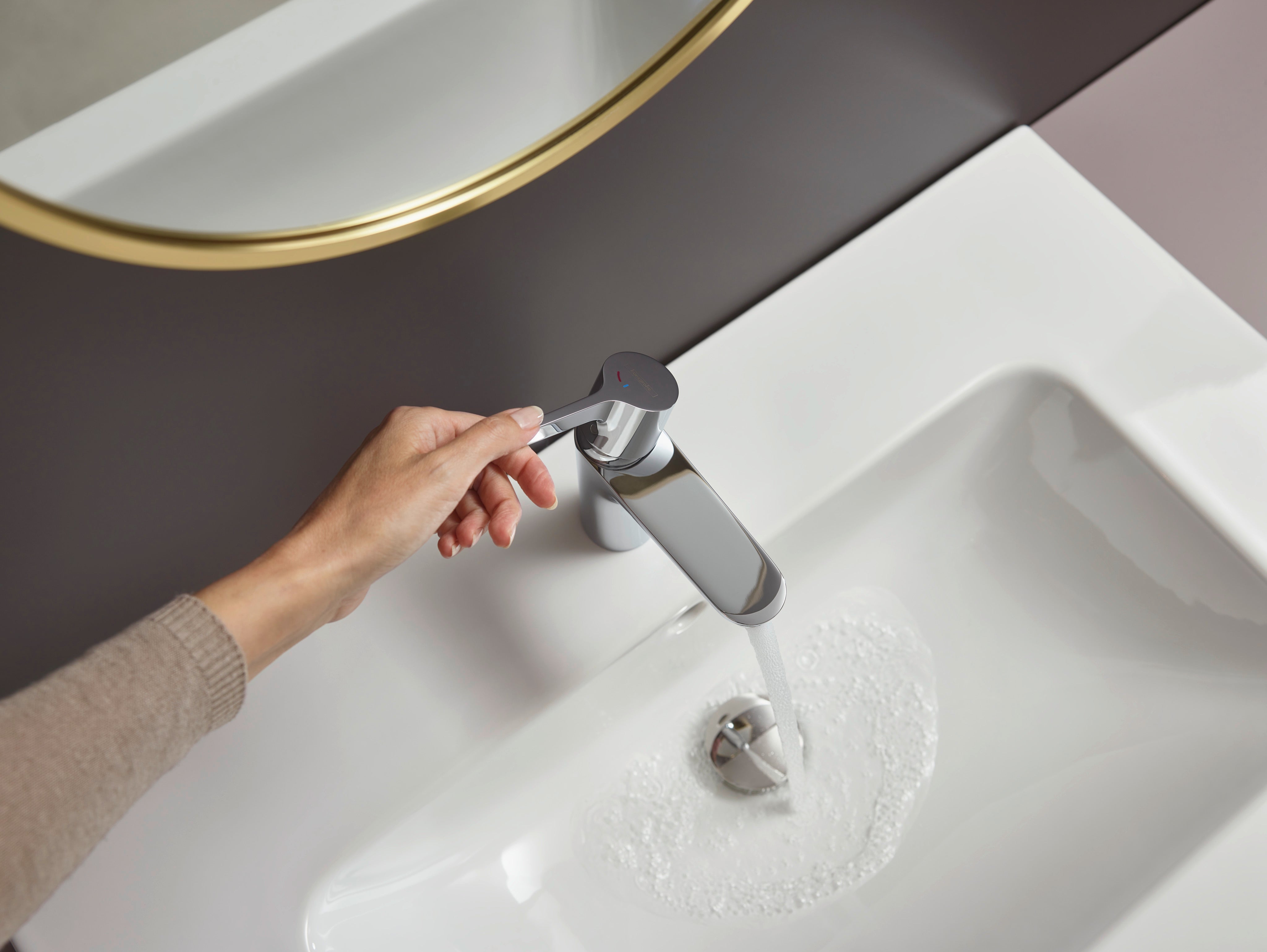 Hansgrohe Waterforms L håndvaskarmatur CoolStart push-open BV, krom