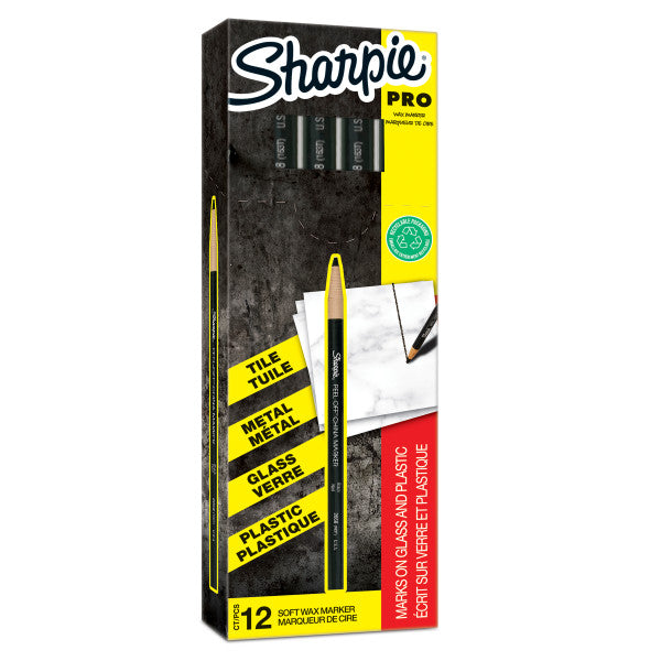 Sharpie marker china, vokskridt, rund spids, sort