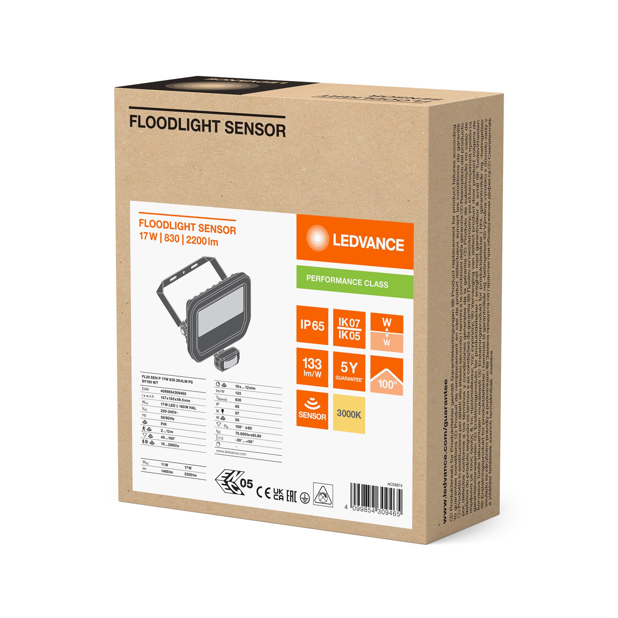 FLOOD PFM SENSOR 20W/830 HV