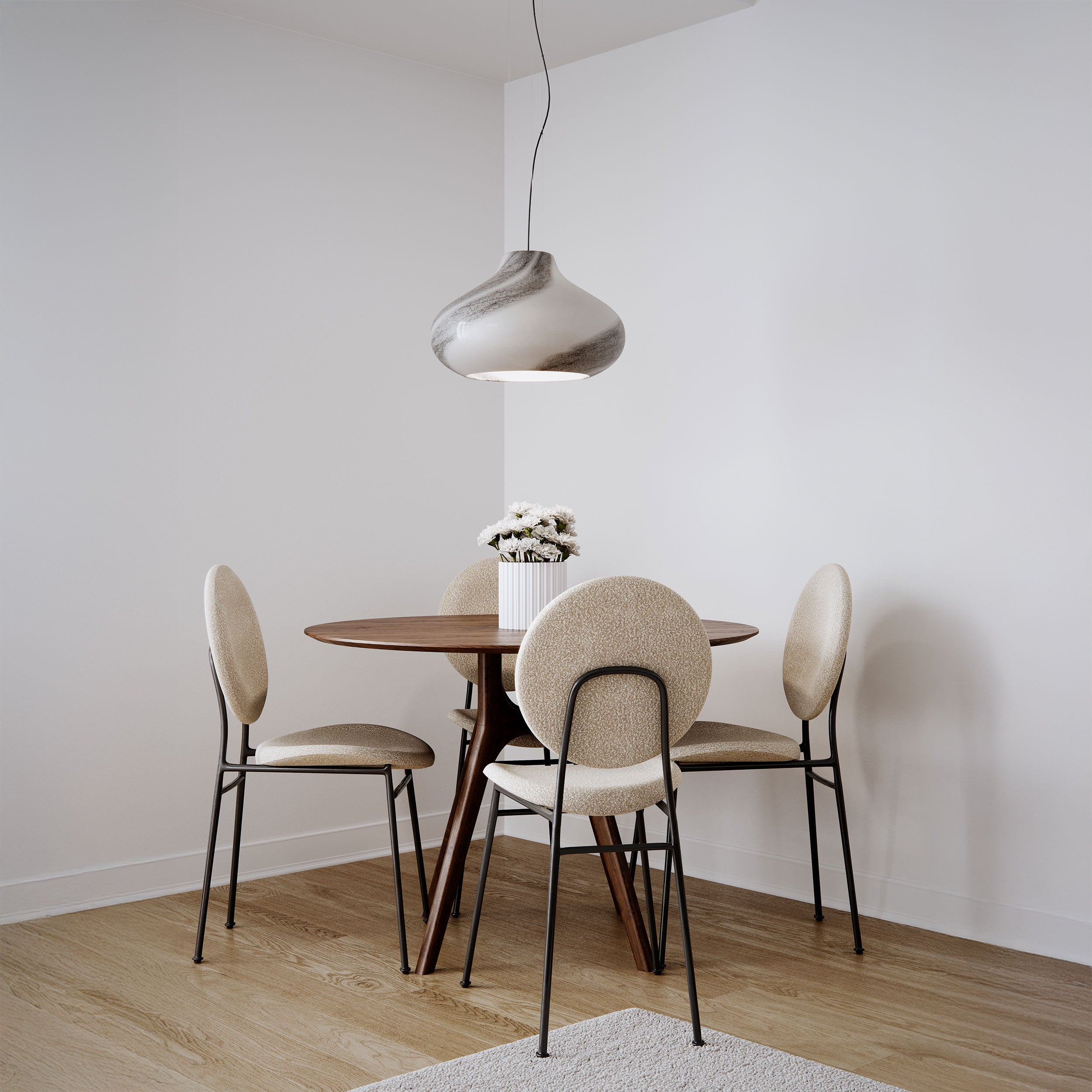 Mira pendel i blæst glas alle unikke ø 45, sort mix H 140 cm E27