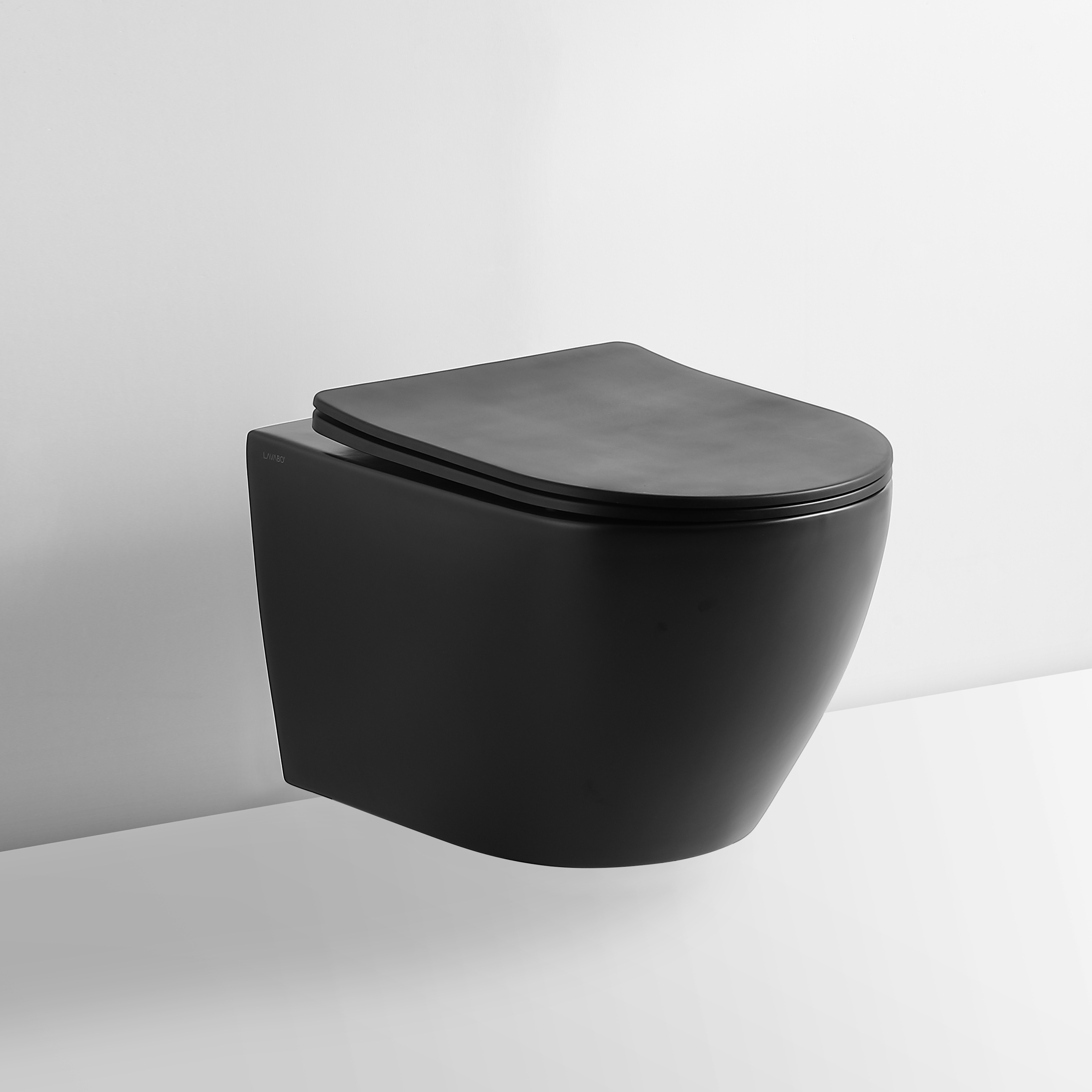 Lavabo Studio NoRim væghængt toilet med soft close sæde, matsort