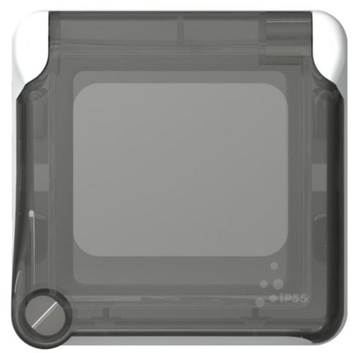 Plexo Ramme M/Klaplåg 2M Grå/Hvid IP55
