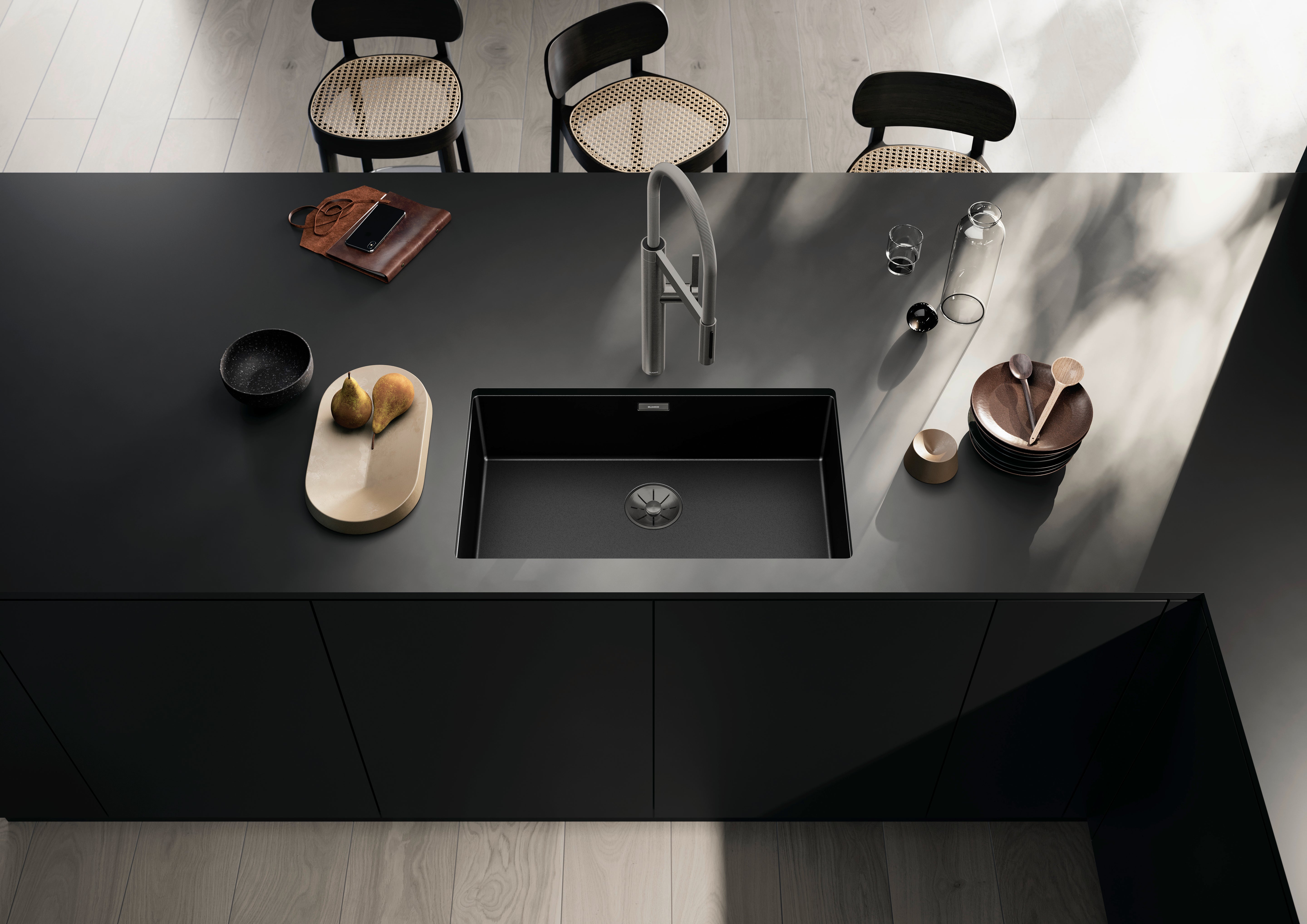 BLANCO CLARON 700-U Dark St Ed UXI køkkenvask 74x44cm SILGRANIT®