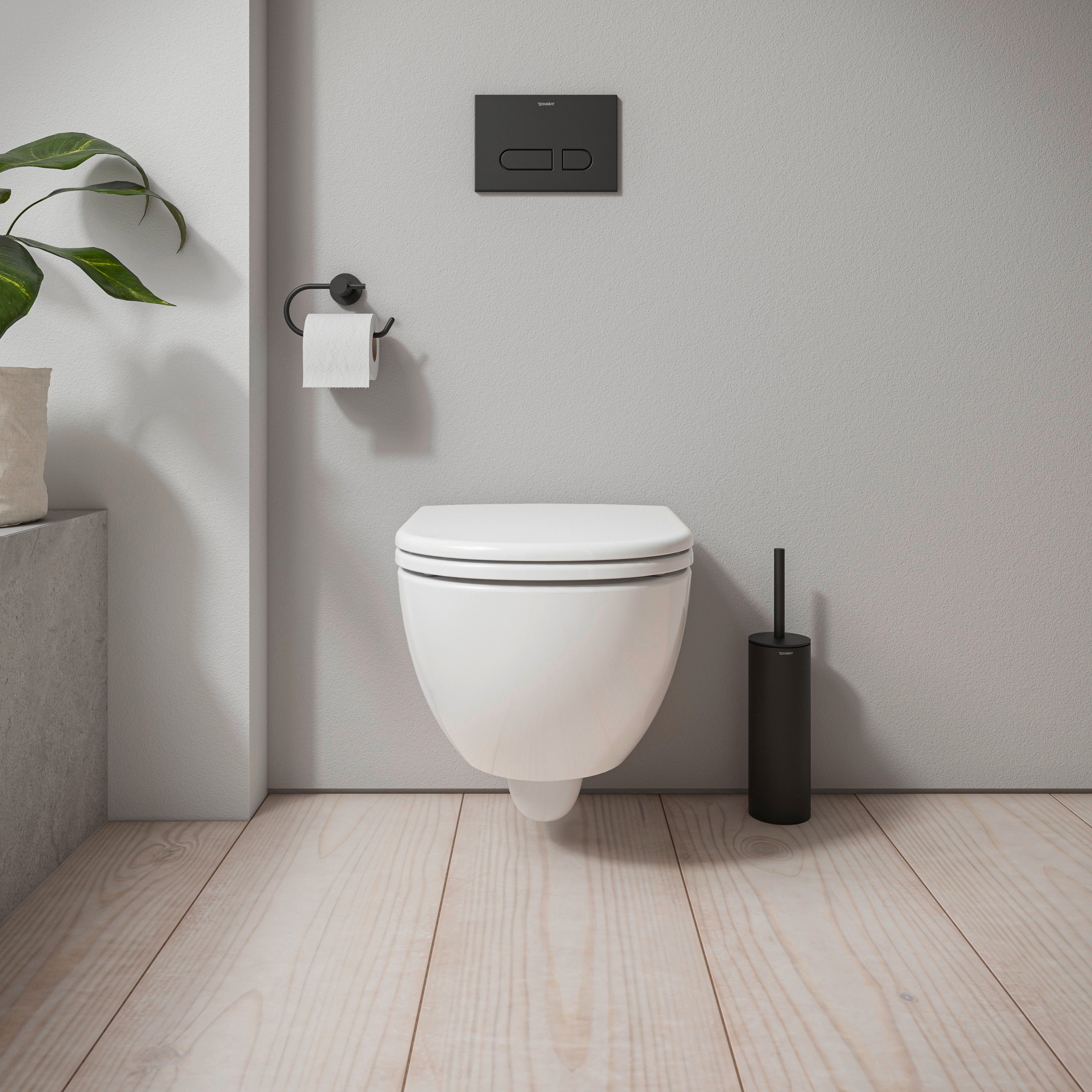 Duravit D-Code vægmonteret toiletskål, rimless, 370 x 480 mm,