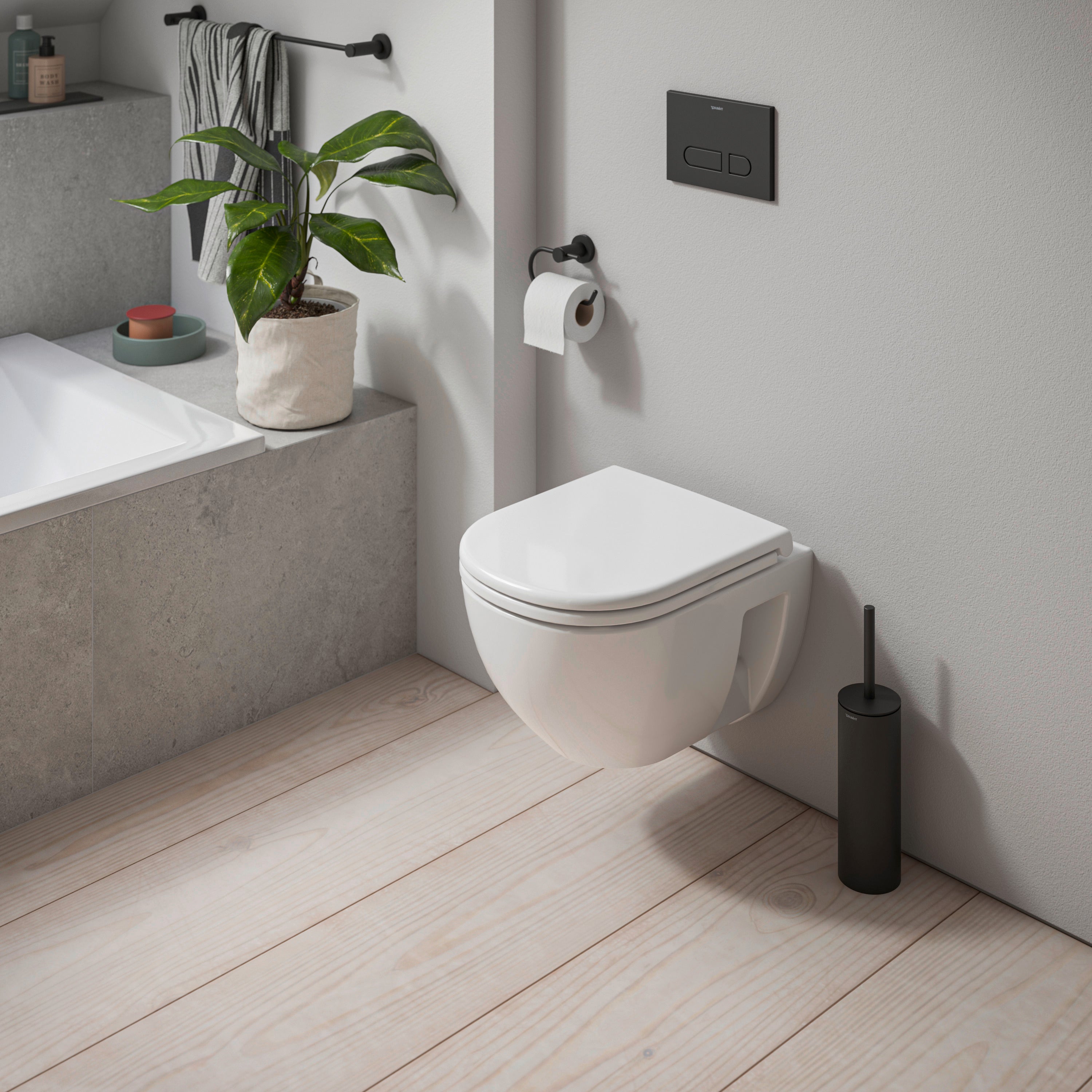 Duravit D-Code vægmonteret toiletskål, rimless, 370 x 480 mm,
