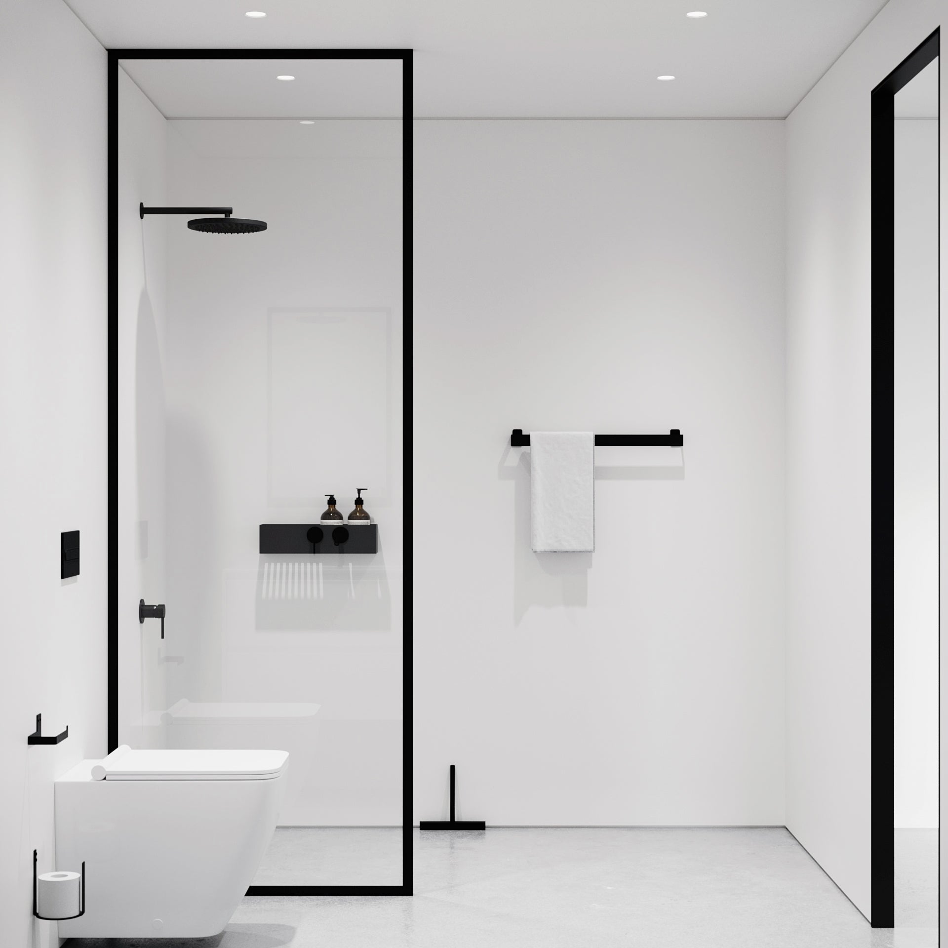 Nichba toiletrulleholder sort pulverlakeret