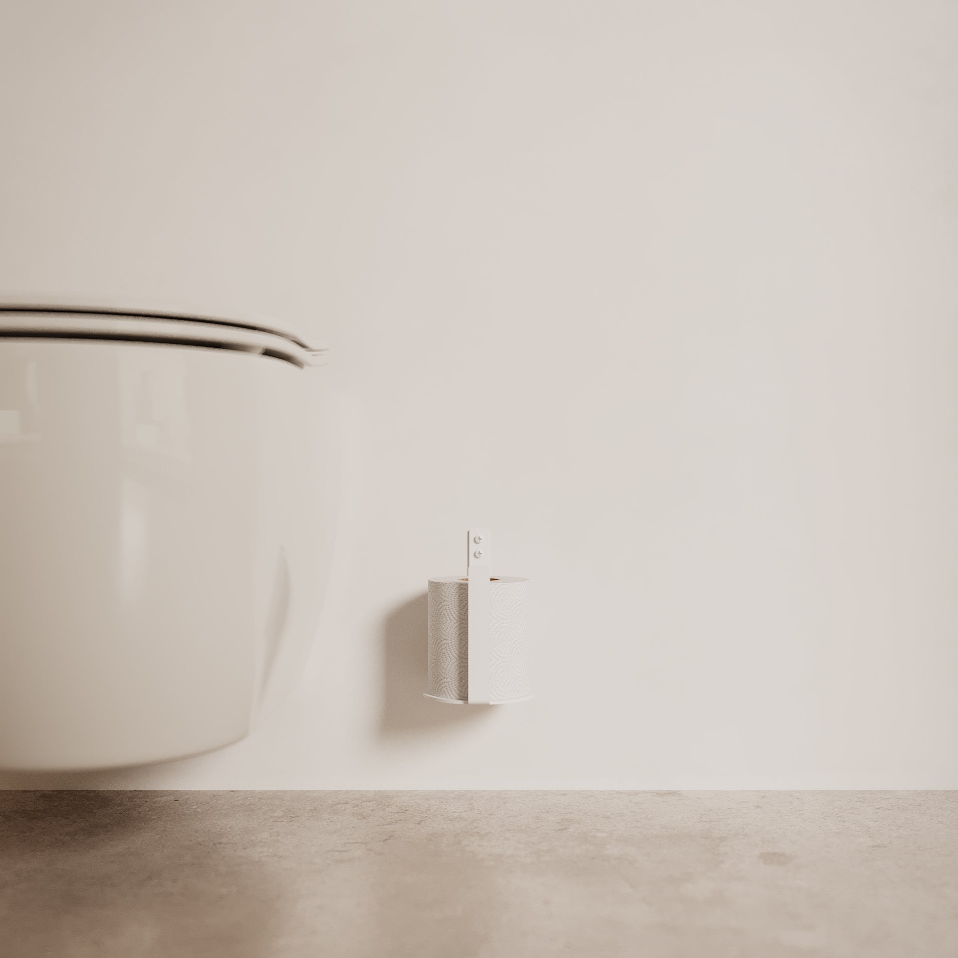 Nichba ekstra toiletrulleholder hvid pulverlakeret