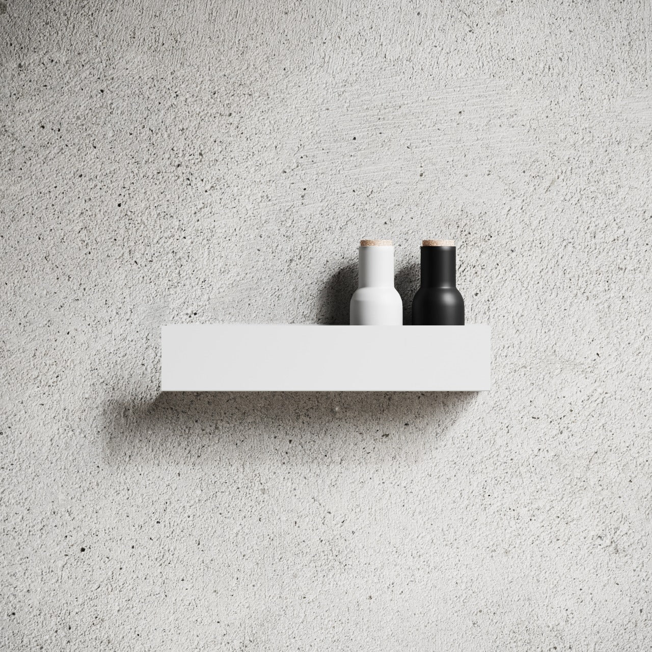 Nichba hylde u-formet 40 cm hvid pulverlakeret