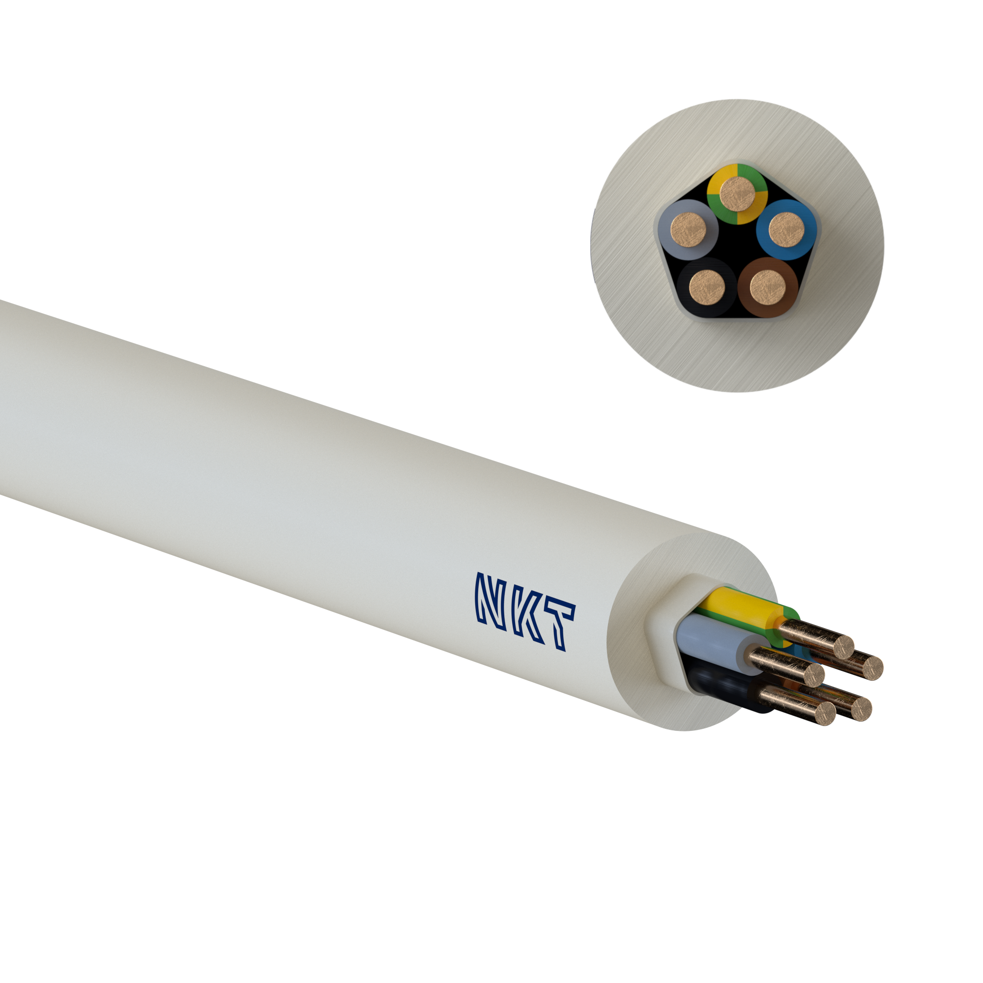 Installationskabel NOIKLX 90° Dca 5G2,5 Lysegrå Rg50