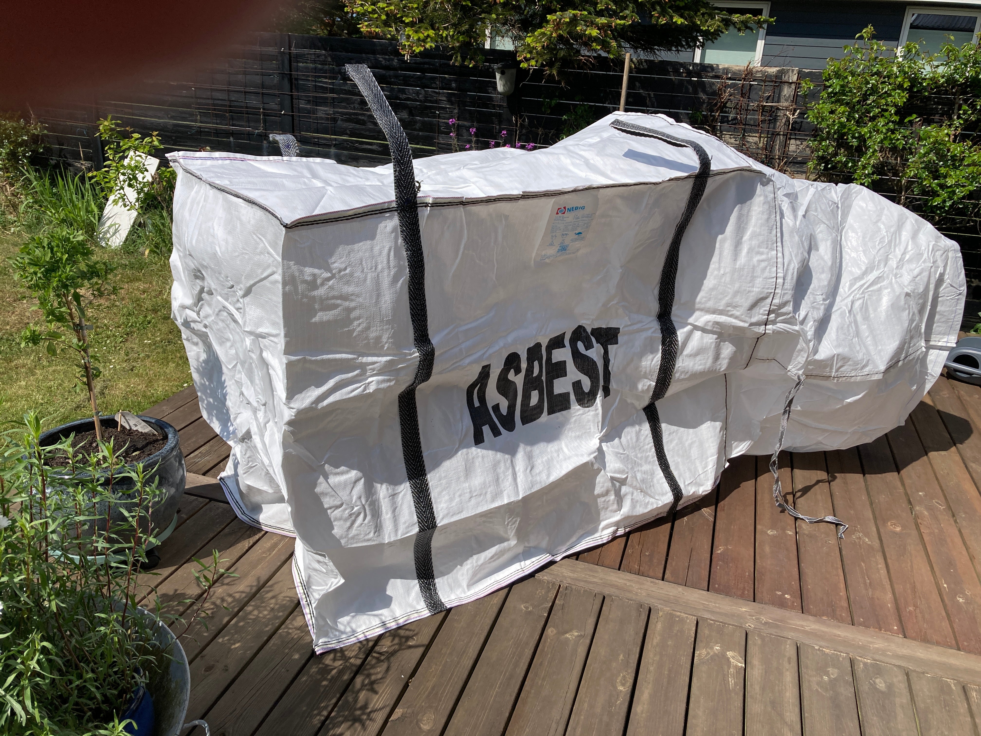 BIG BAG til asbest, 97x117x147cm, til sidefyldning