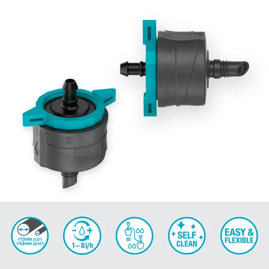 Gardena Micro-Drip-System justerbar endedrypvander, trykkompens.