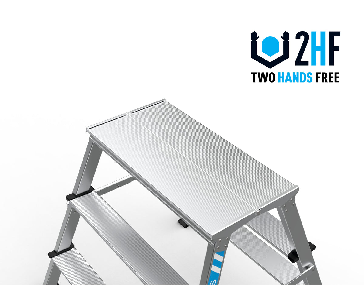 Zarges trappestige XLSTEP P, eloxeret, bred, 3 trin/0,74 m