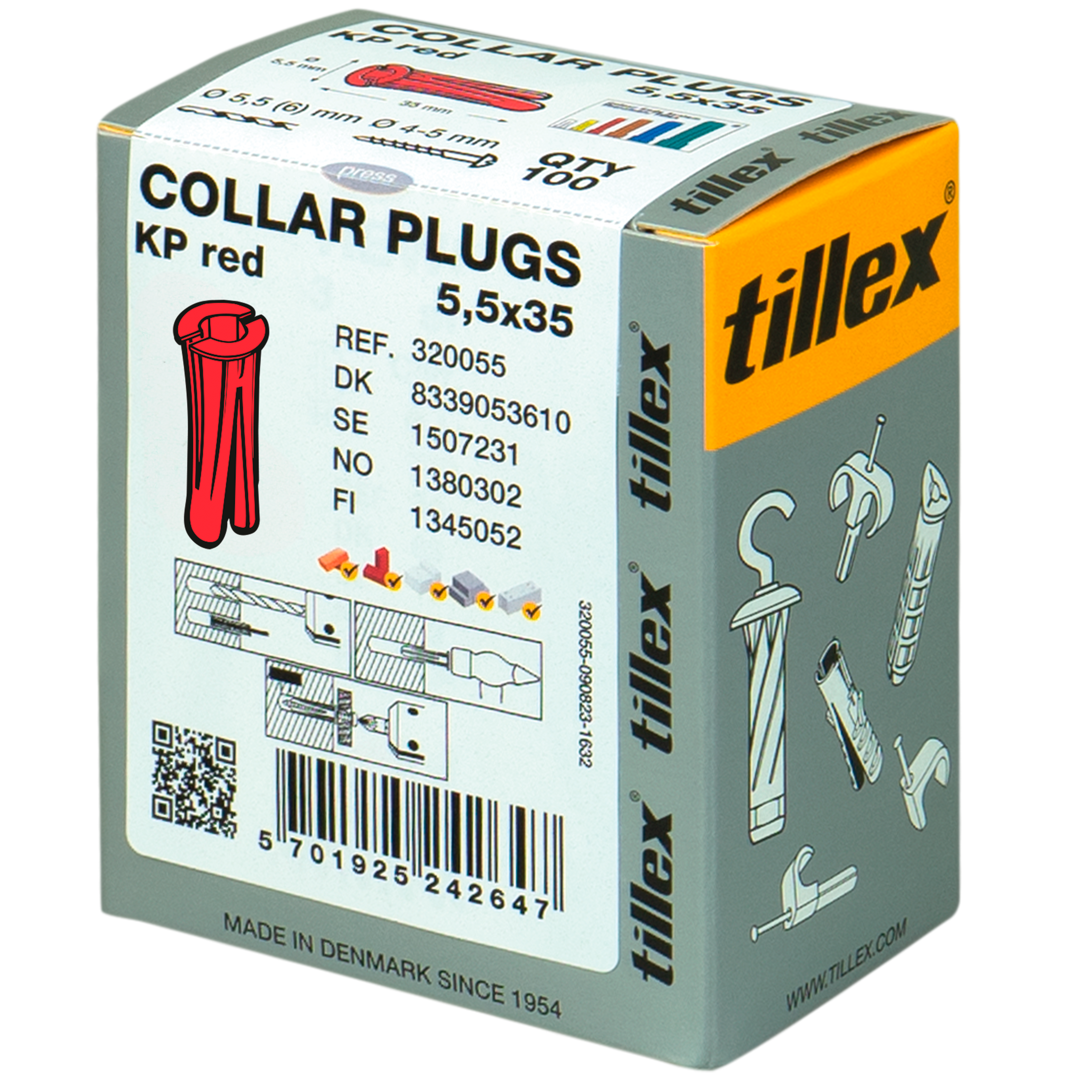 Plugs KP 5,5x35 mm rød (100)