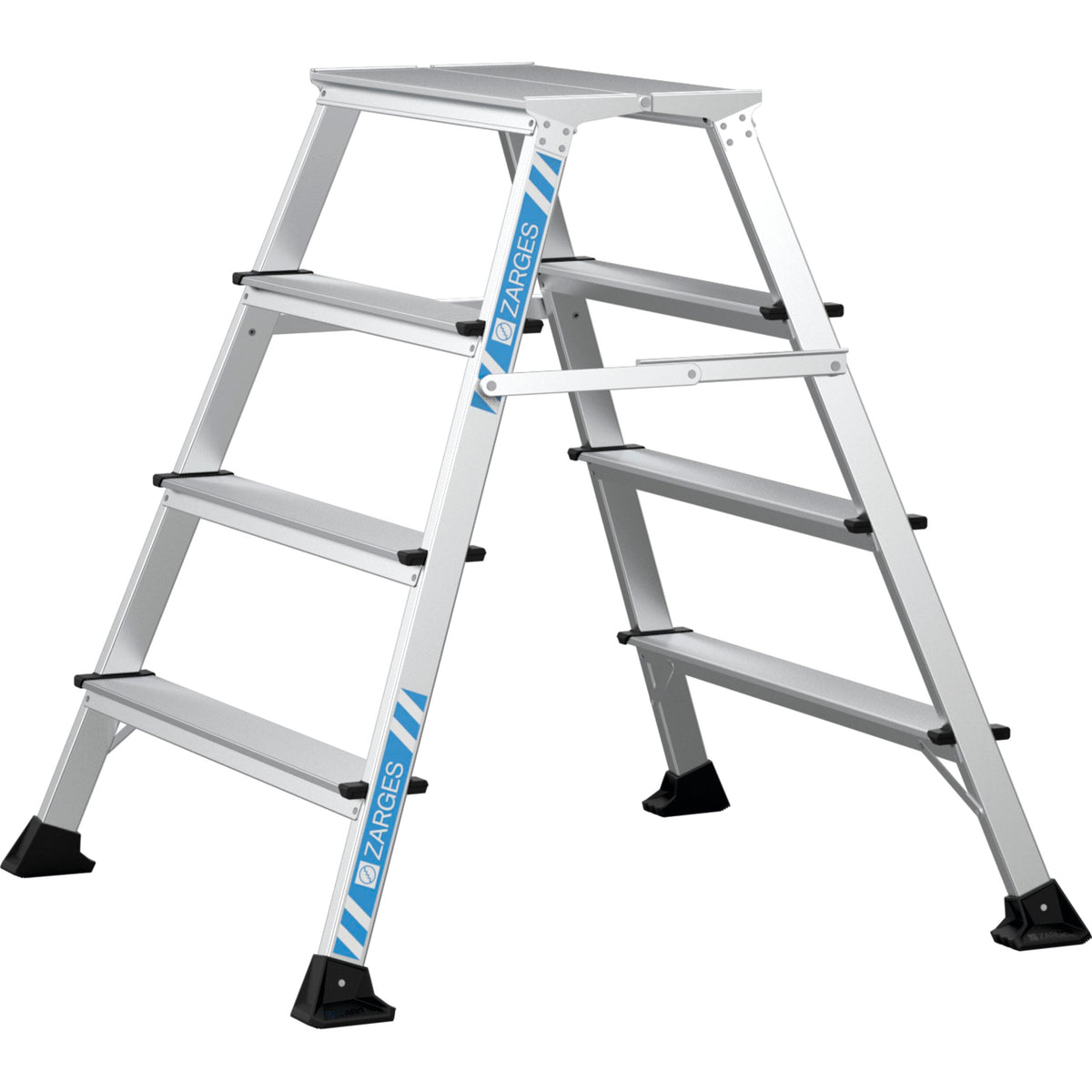 Zarges trappestige XLSTEP P, eloxeret, bred, 4 trin/0,99 m