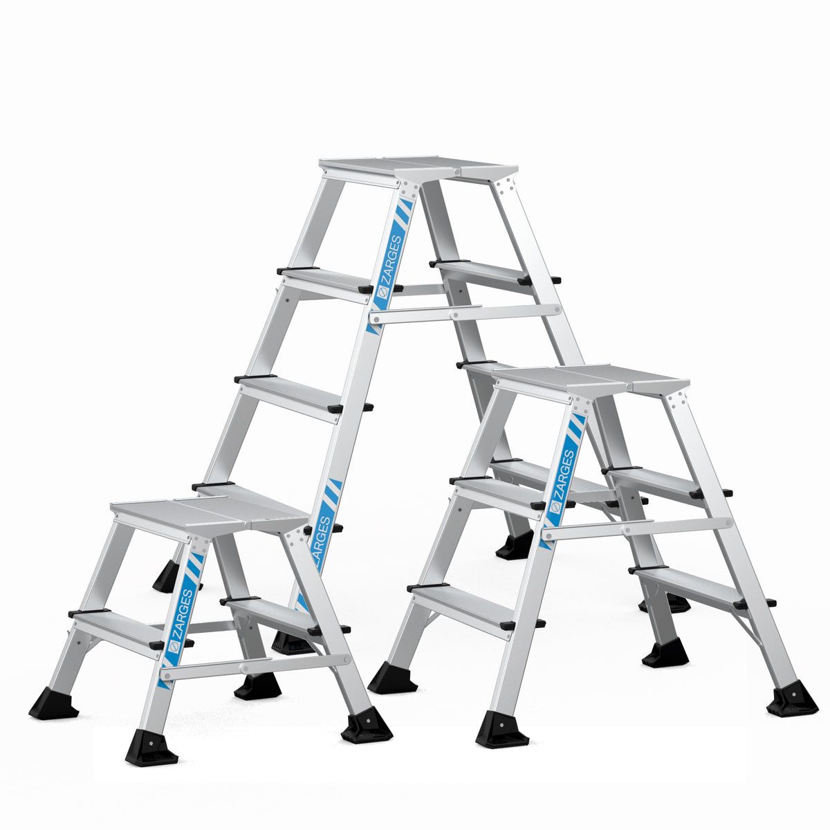 Zarges trappestige XLSTEP P, eloxeret, smal, 2 trin/0,49 m