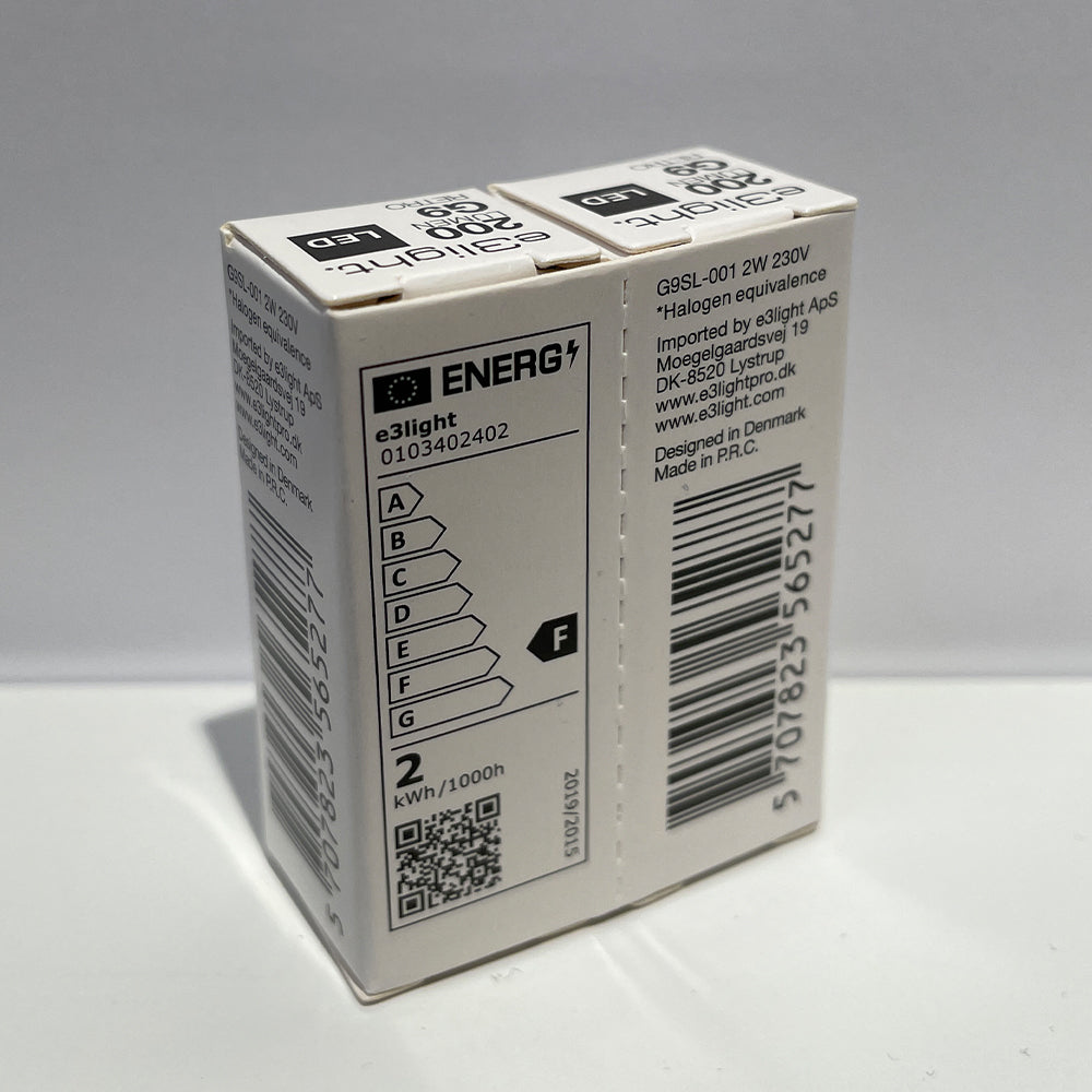 E3Light Led G9 C827 200lm 360° 2,5W 10000H Cri80 230V 2-Pak