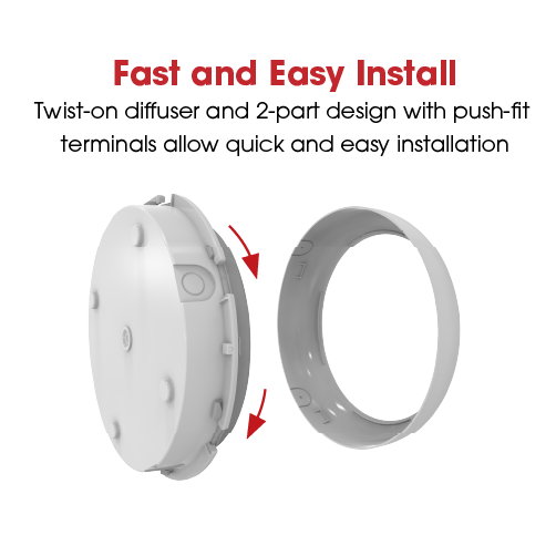 Væg-/Loft Plafond Disco Evo 1 IP65 4-5-7W 3K-4K-6,5K M3ST Hvid