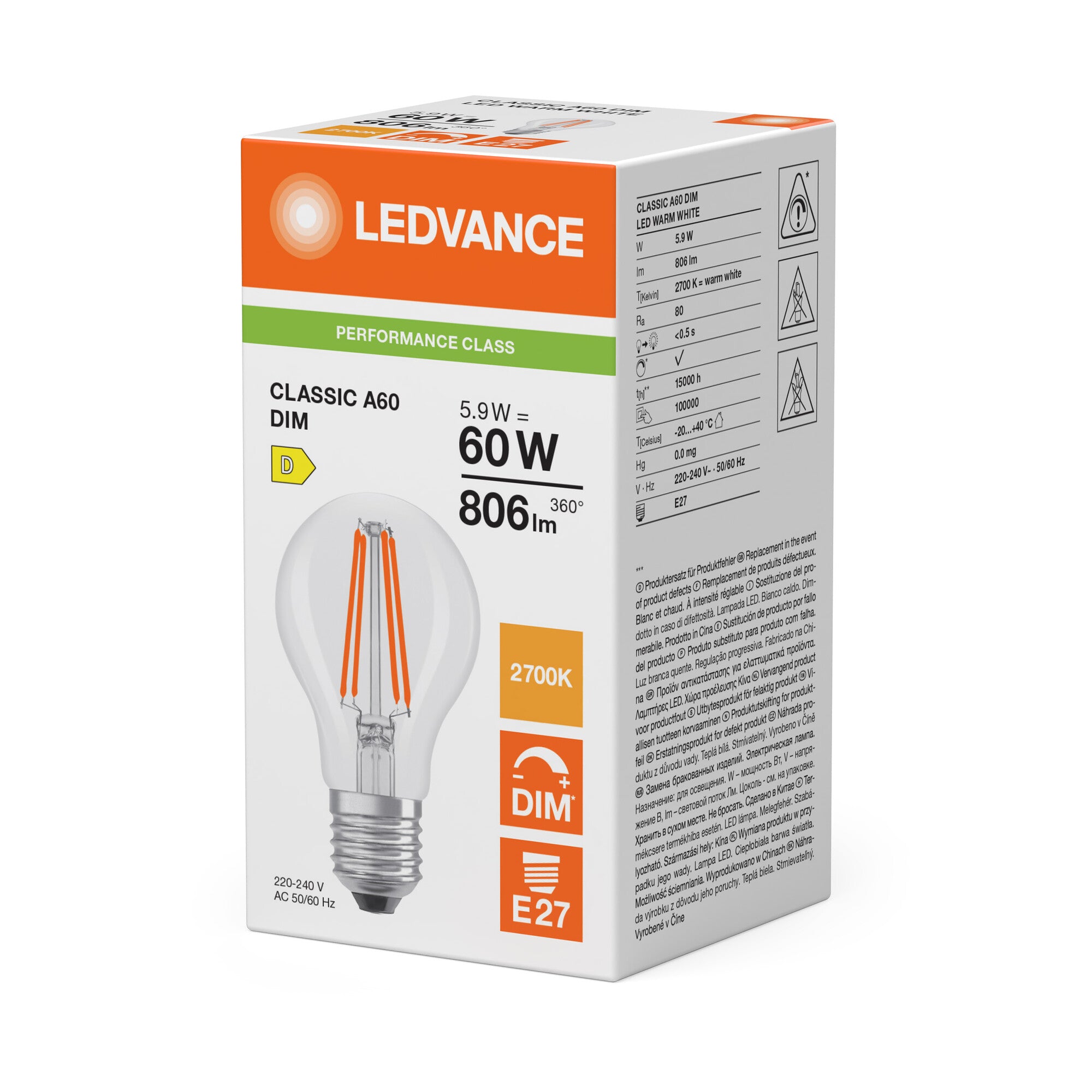 DIM STD FIL 60 5,9W 827 E27