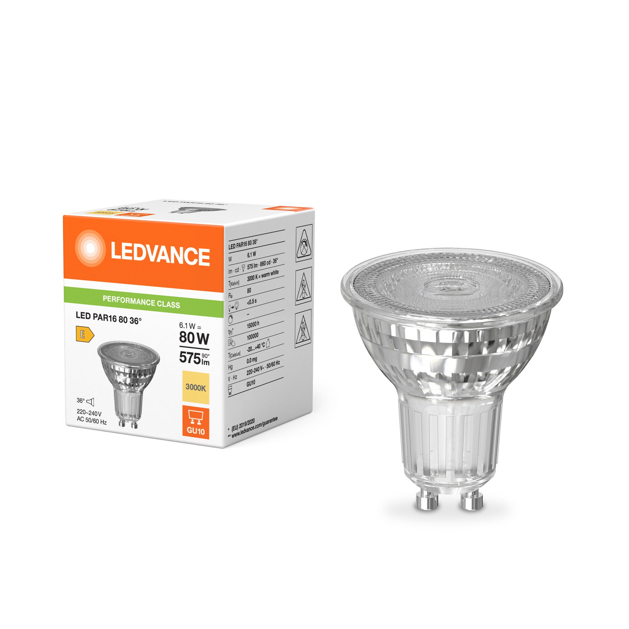 LEDVANCE LED PAR16 36° 575lm 6,1W/830 (80W) GU10