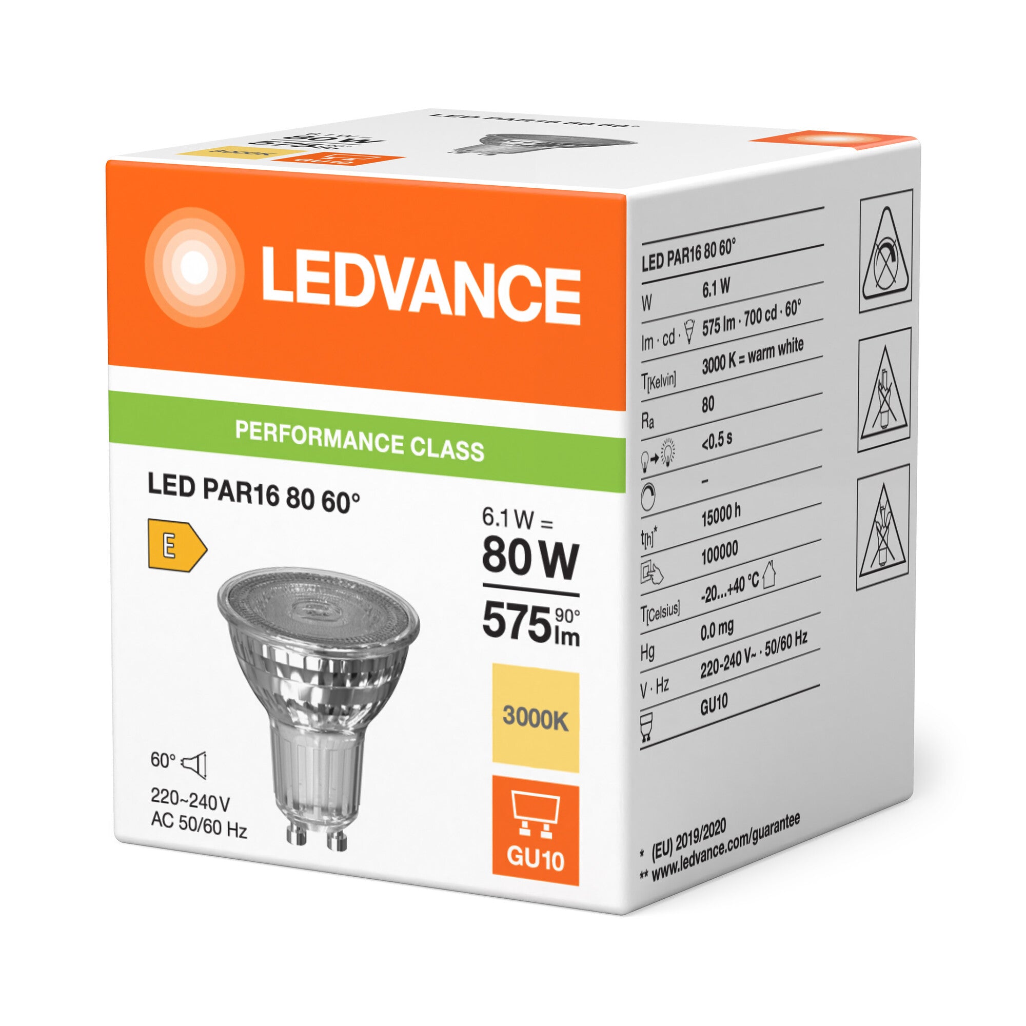 LEDVANCE LED PAR16 60° 575lm 6,1W/830 (80W) GU10
