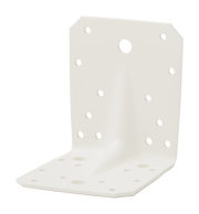Vinkelbeslag 402, m/rib, 105 x 105 x 90 x 3,0 mm, hvid