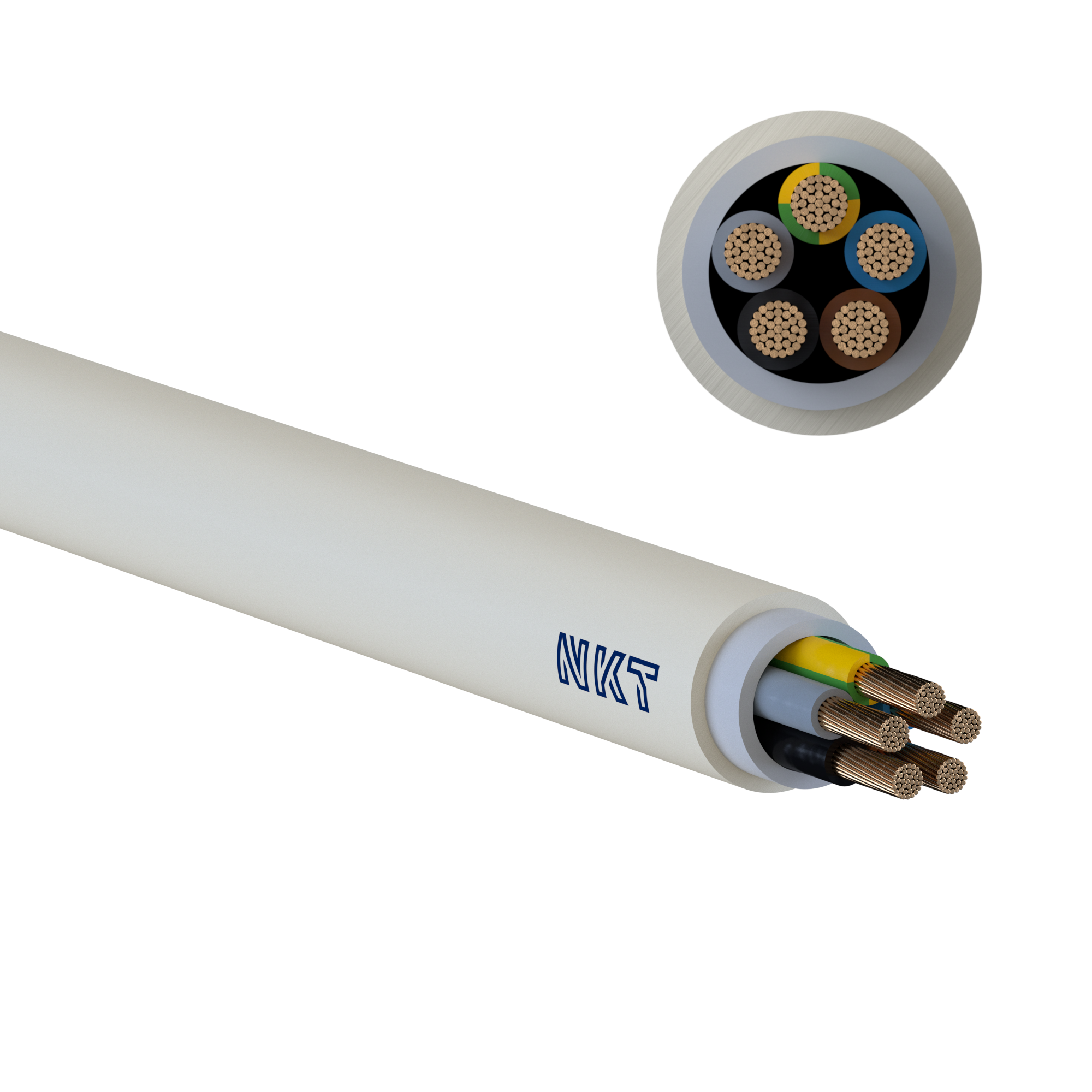 Kabel NOIKX Flex 90° 5G10 lysegrå T1000