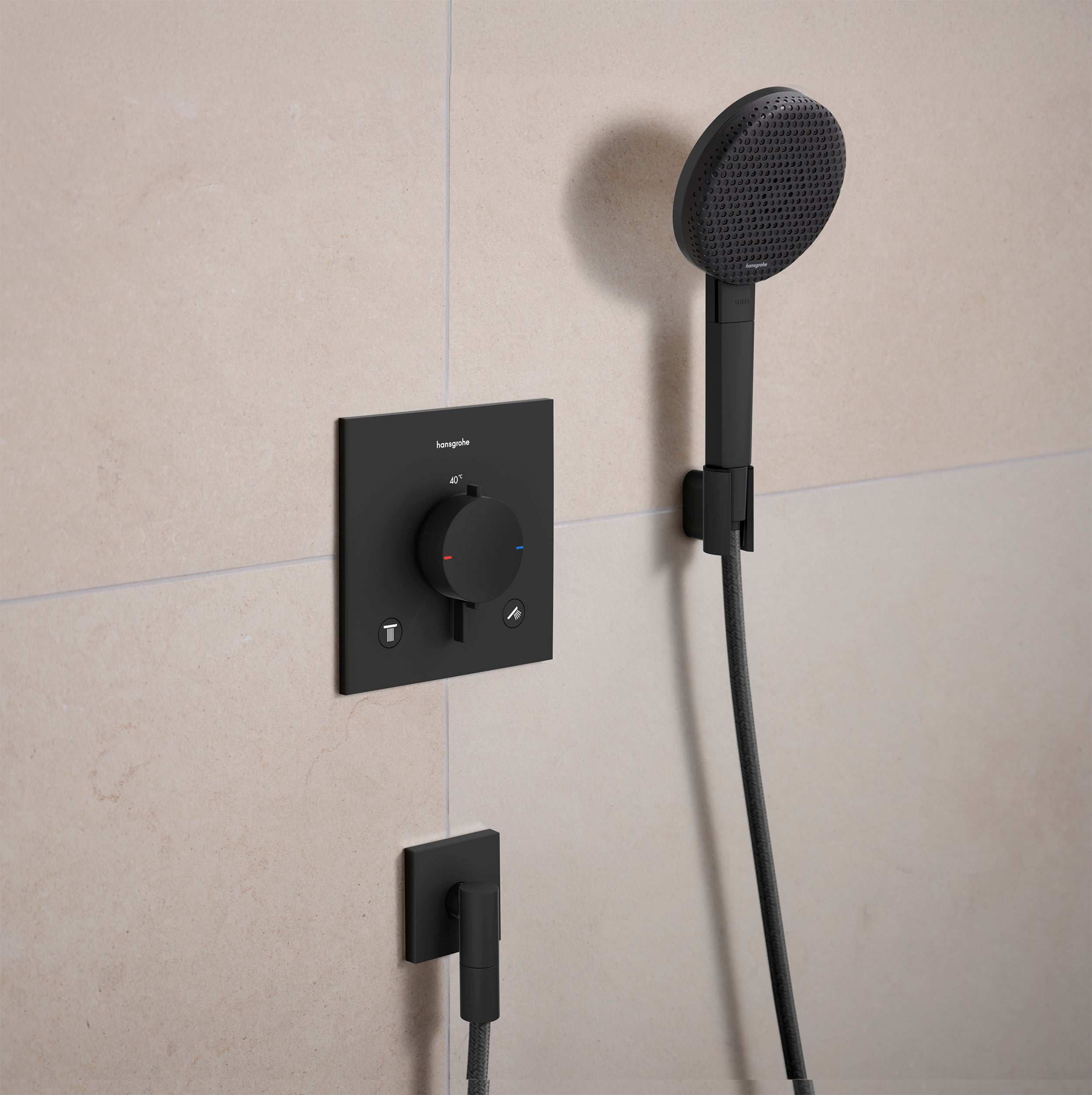 Hansgrohe Raindance Alive S håndbruser, vandsparende, mat sort