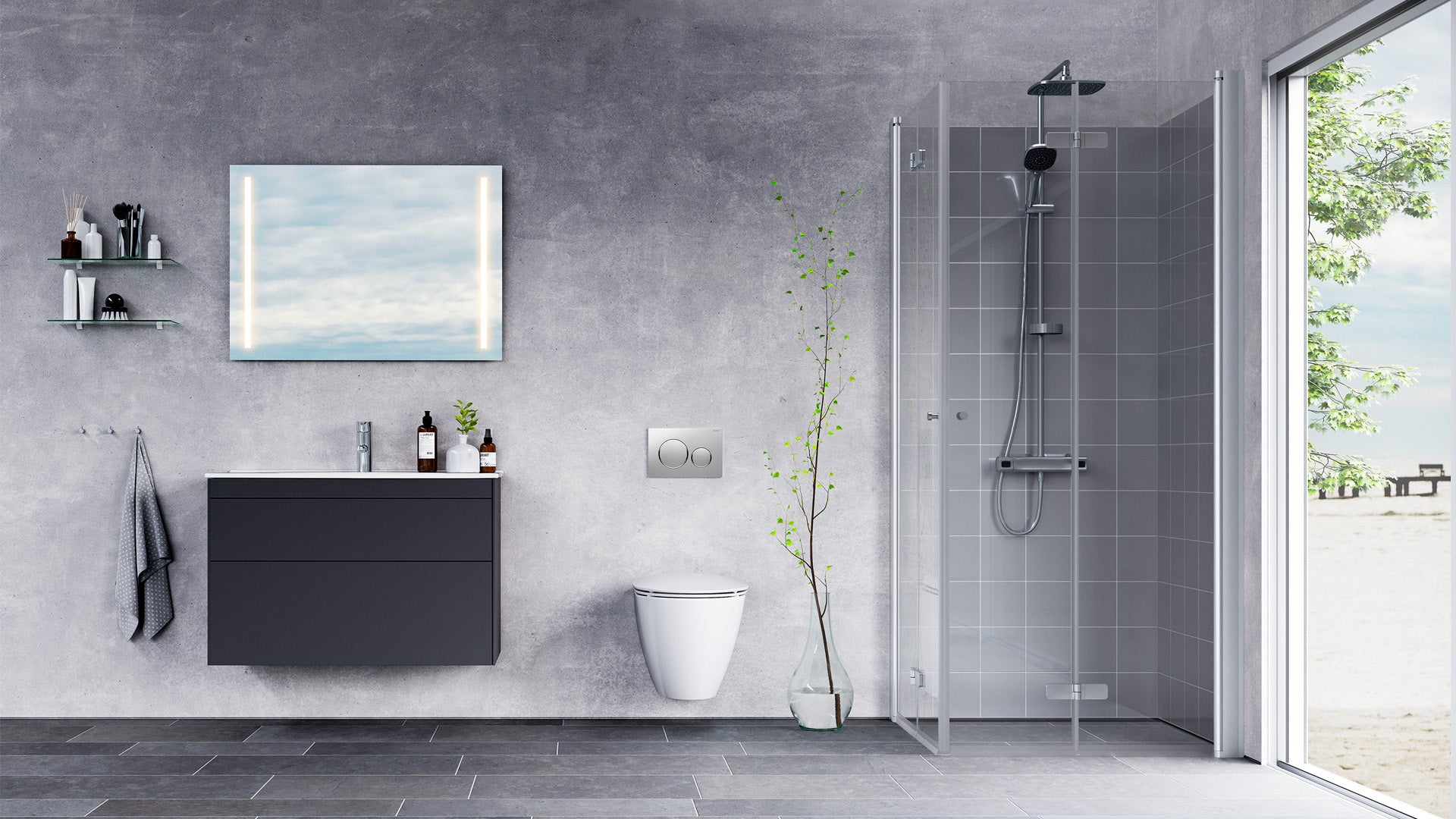 Geberit Sigma 20 betjeningsplade i krom/mat krom