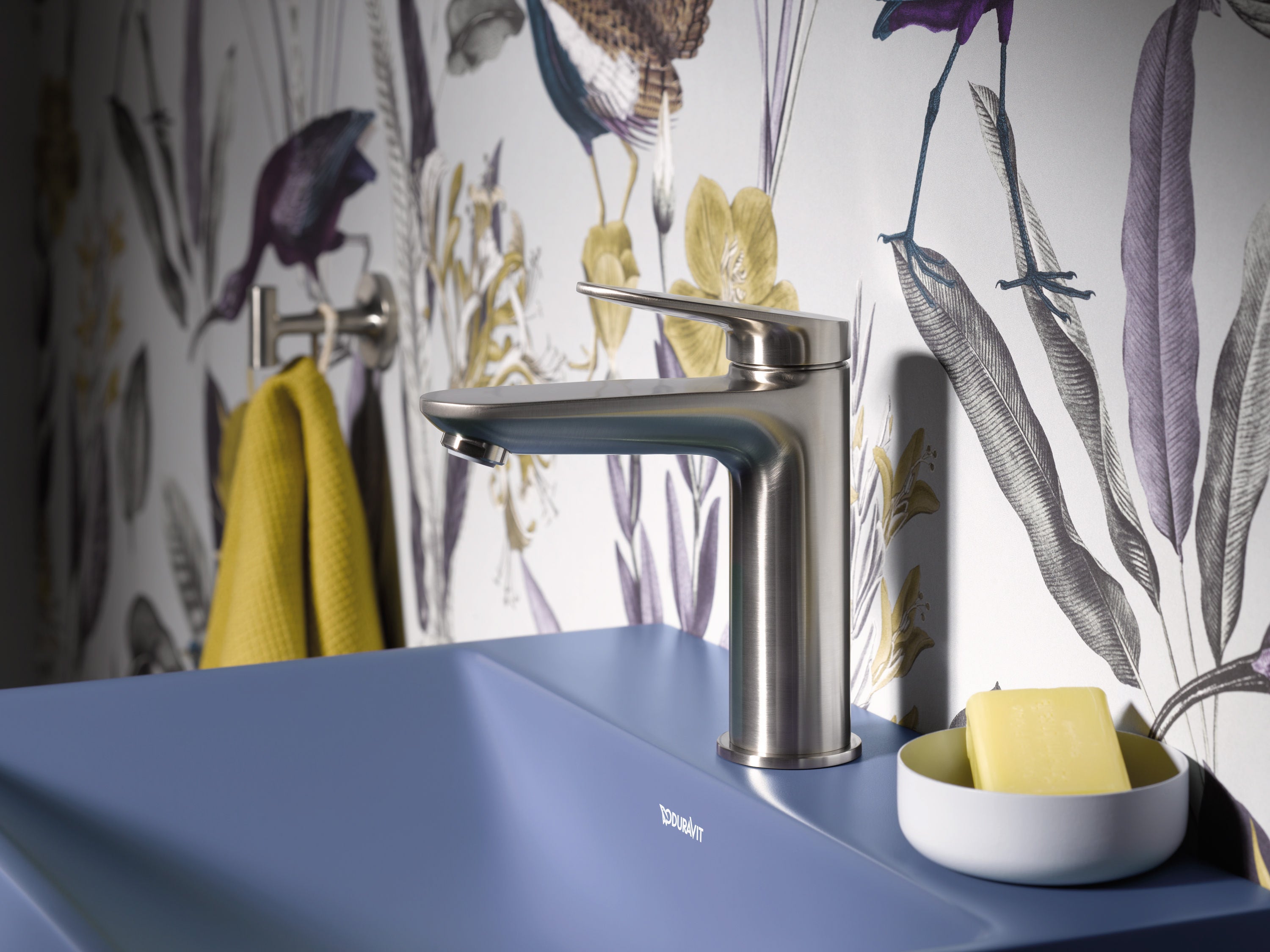 Duravit Wave M håndvaskarmatur, rustfrit stål, med bundventil