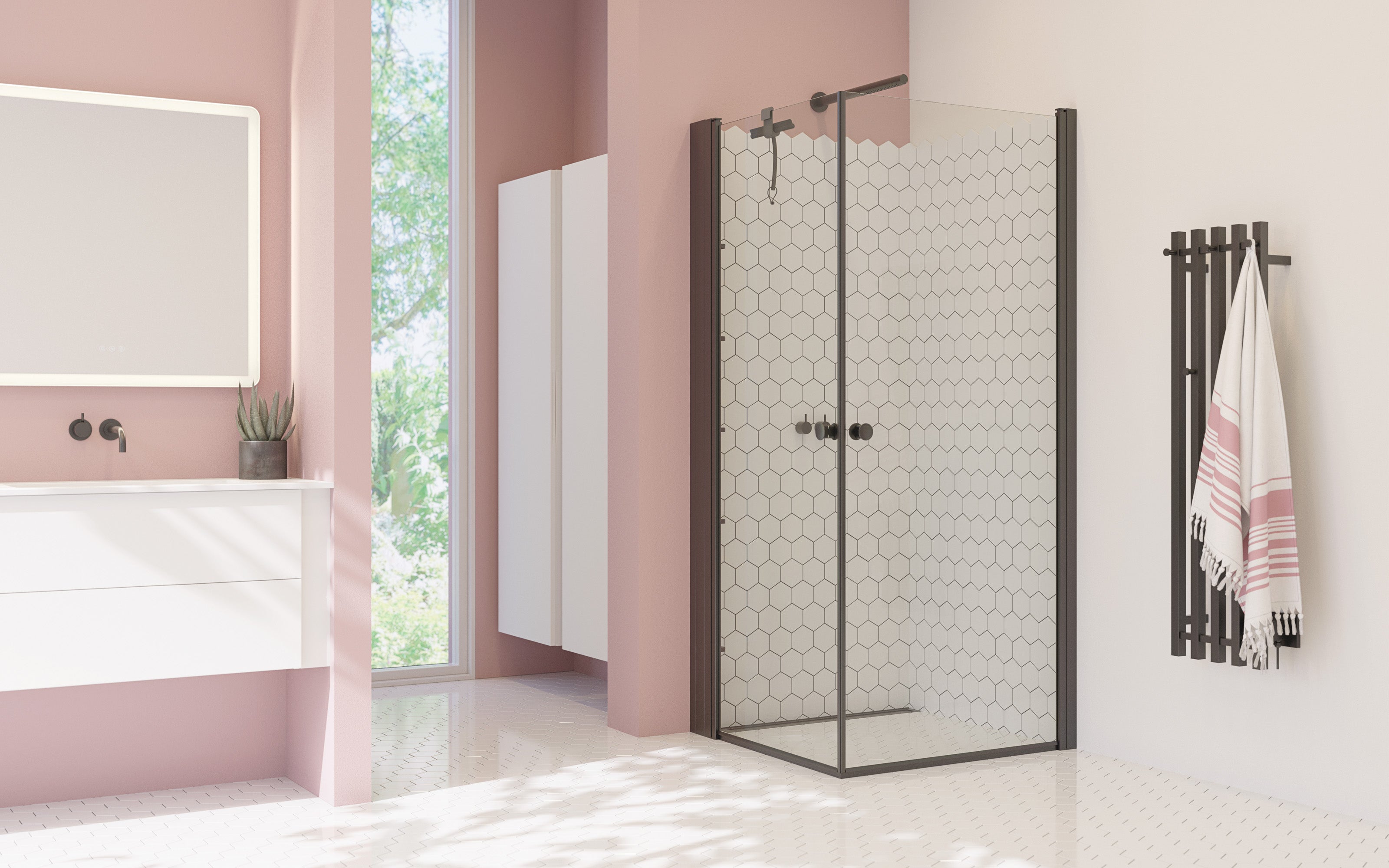 DANSANI Brusedør H:200*67-69 cm sort/klar