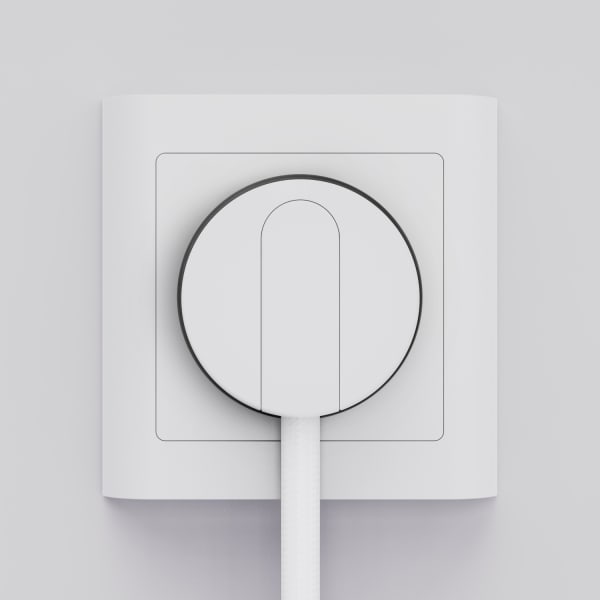NORM K  Minimalistisk dansk stikpropHvid  Uden jord 13A/250~