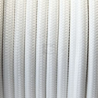 2x0,75 T70 textil hvid 25m