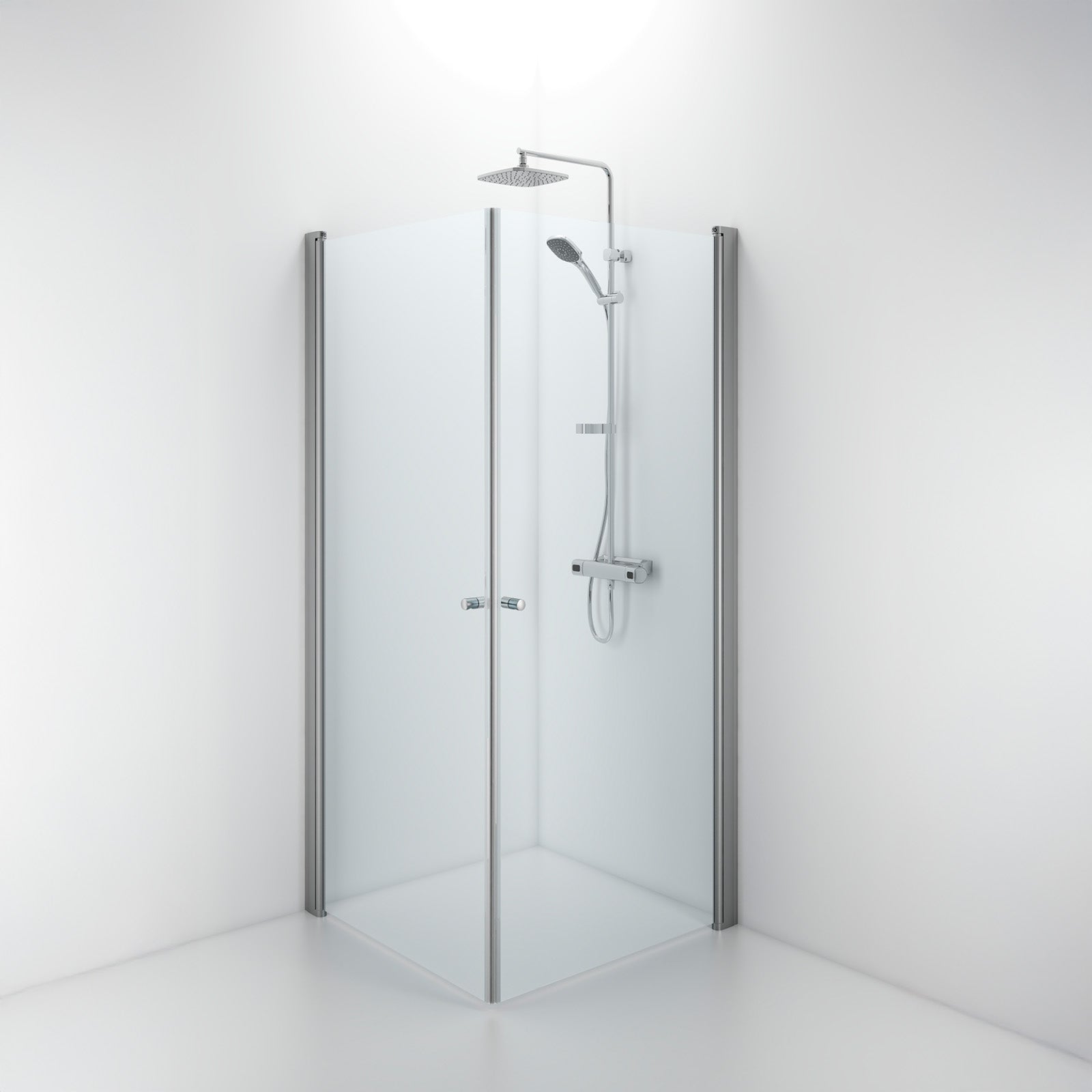 Contura Shower Space lige dør mat profil/klart glas SPNK 900 knopgreb
