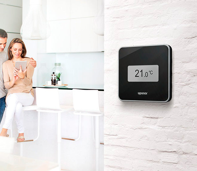 Uponor Smatrix Wave digital STYLE termostat med RH sort T-169 BLACK