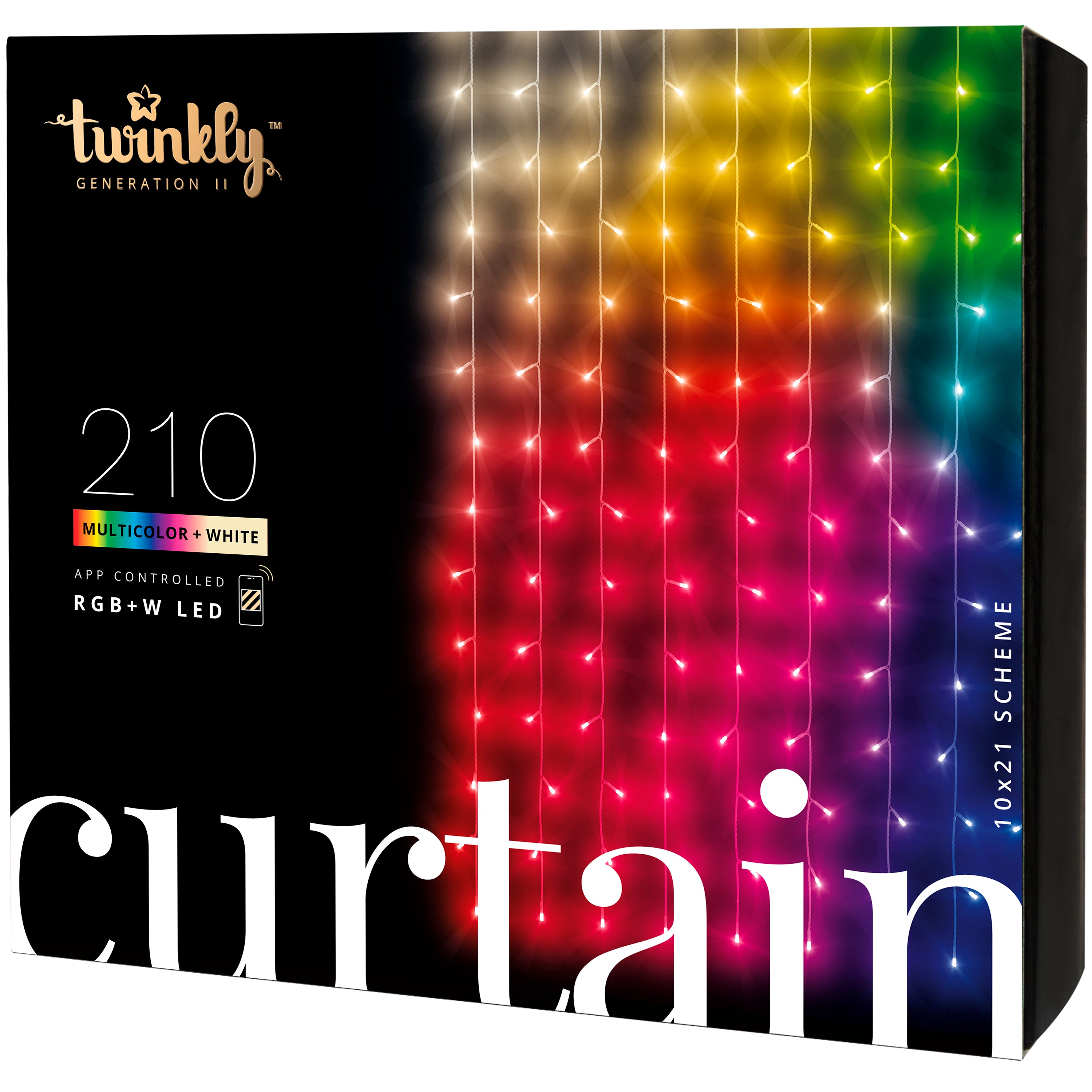 Twinkly Special Edition Curtain 210 RGB + W LED , app-styret