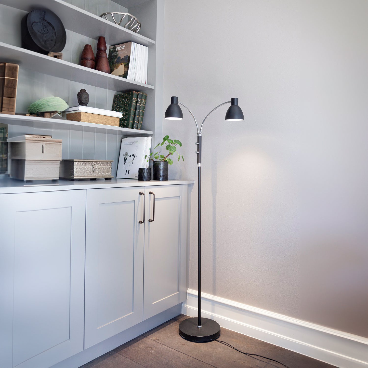 HUDSON Gulvlampe LED 2L GU10, sort