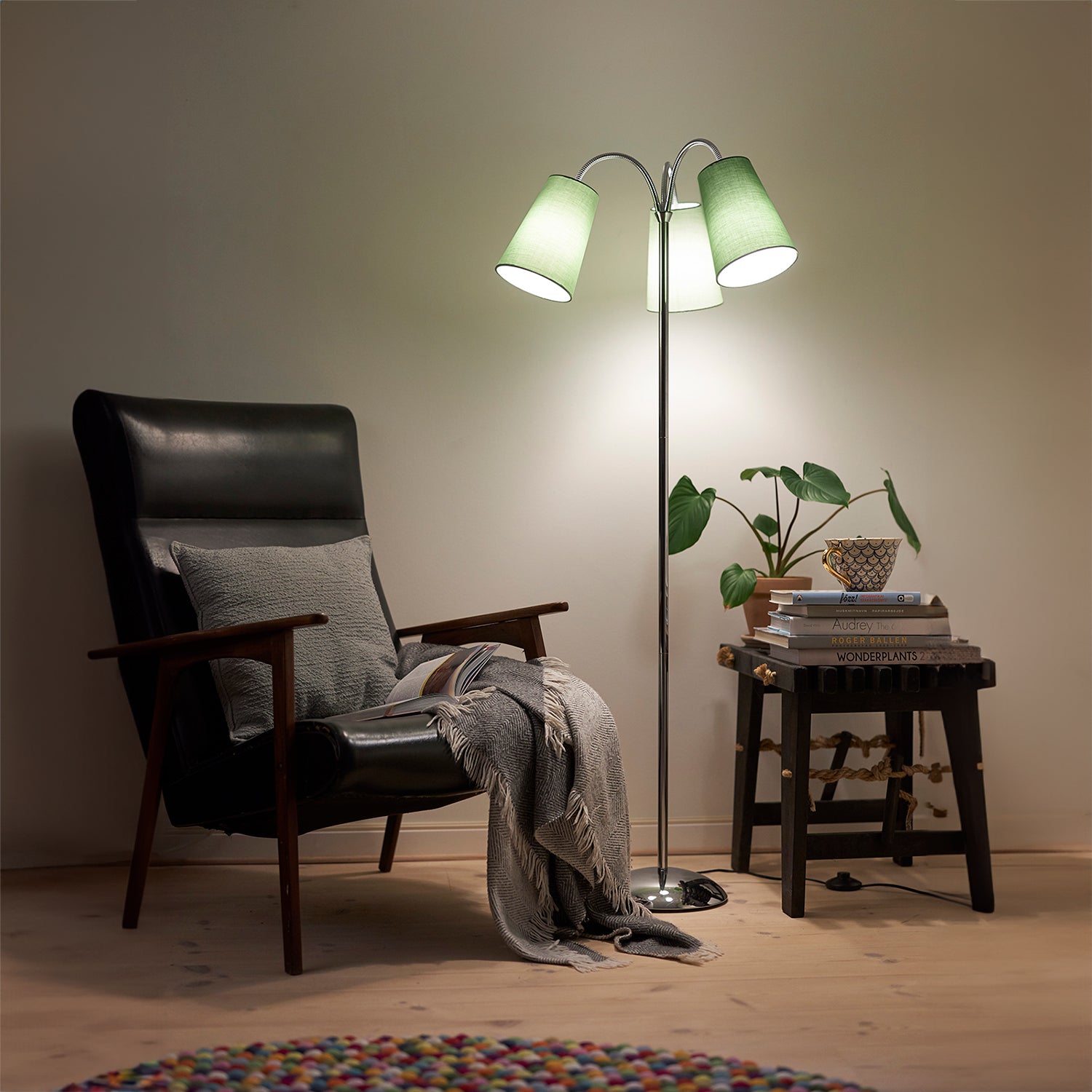 Gulvlampe Salsa Krom Med Æ-M-Æ Skærme